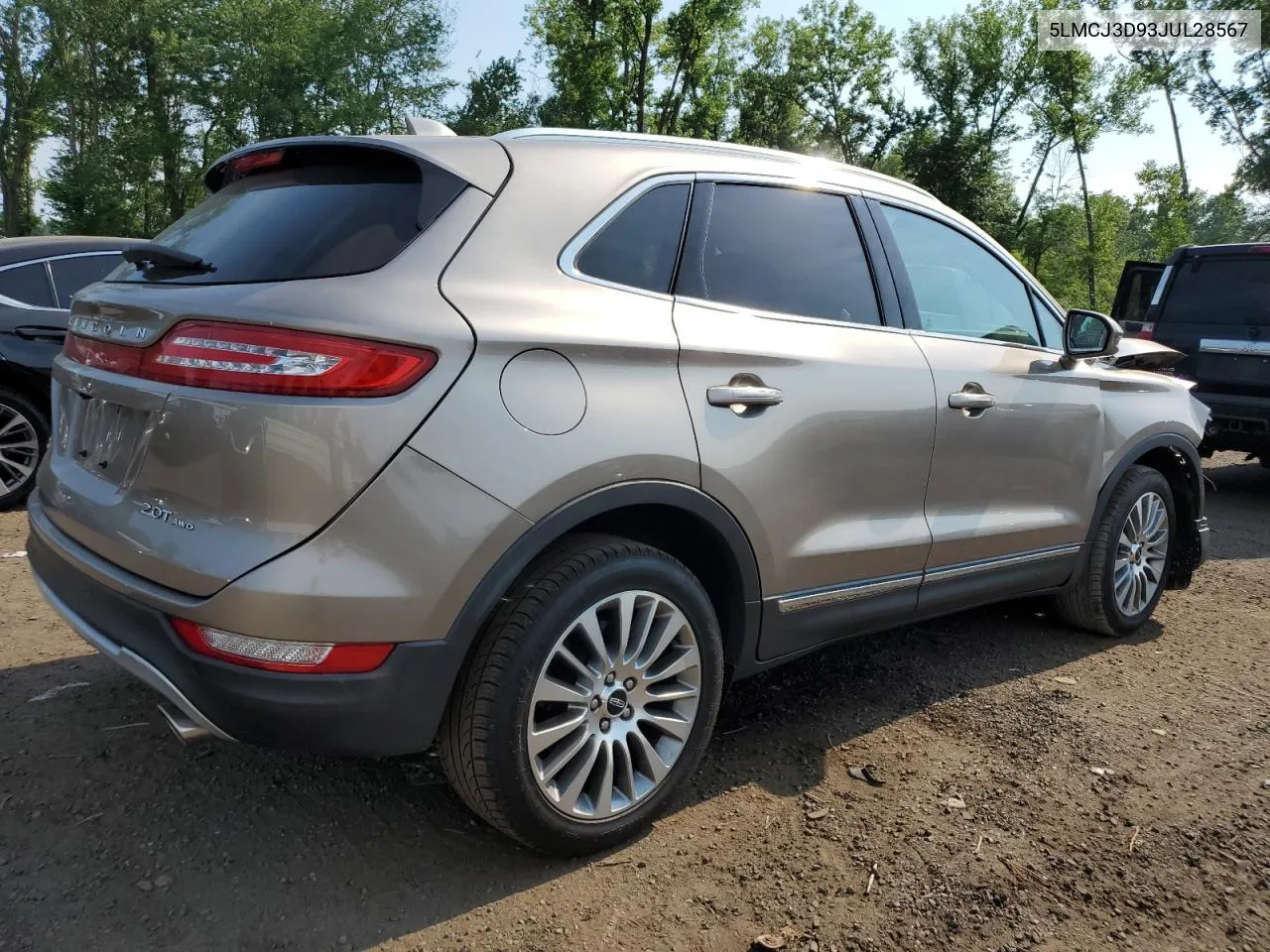 2018 Lincoln Mkc Reserve VIN: 5LMCJ3D93JUL28567 Lot: 59221924