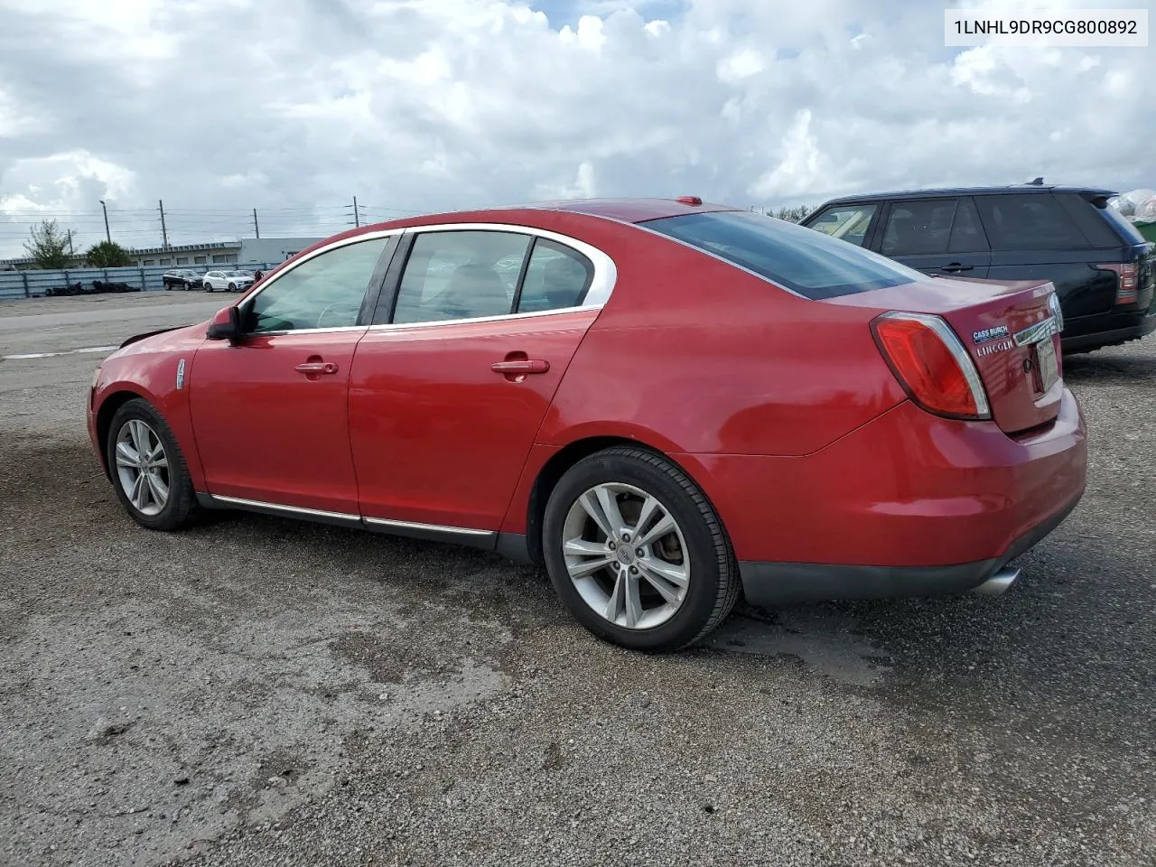 2012 Lincoln Mks VIN: 1LNHL9DR9CG800892 Lot: 59675464