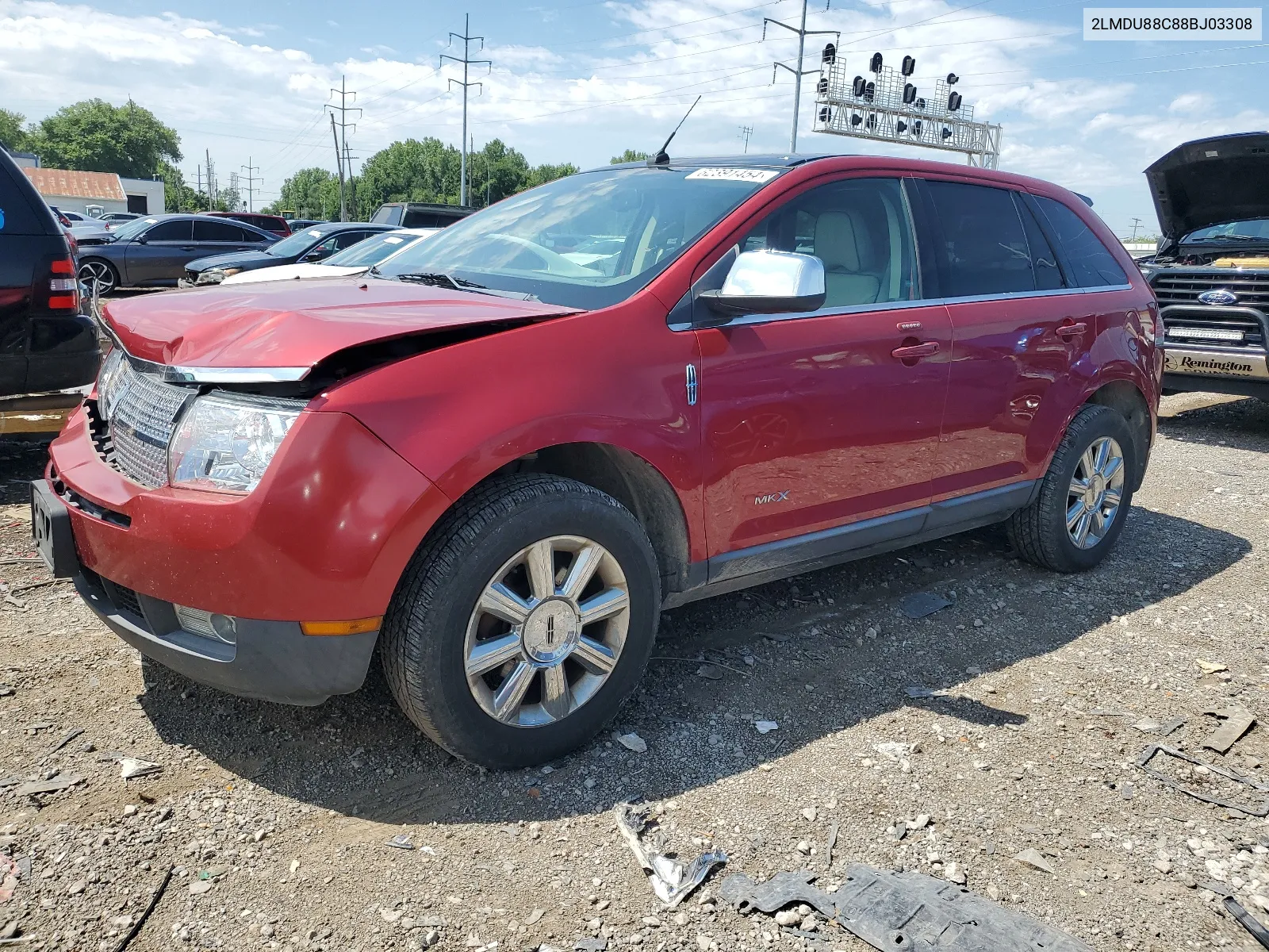 2008 Lincoln Mkx VIN: 2LMDU88C88BJ03308 Lot: 62391454