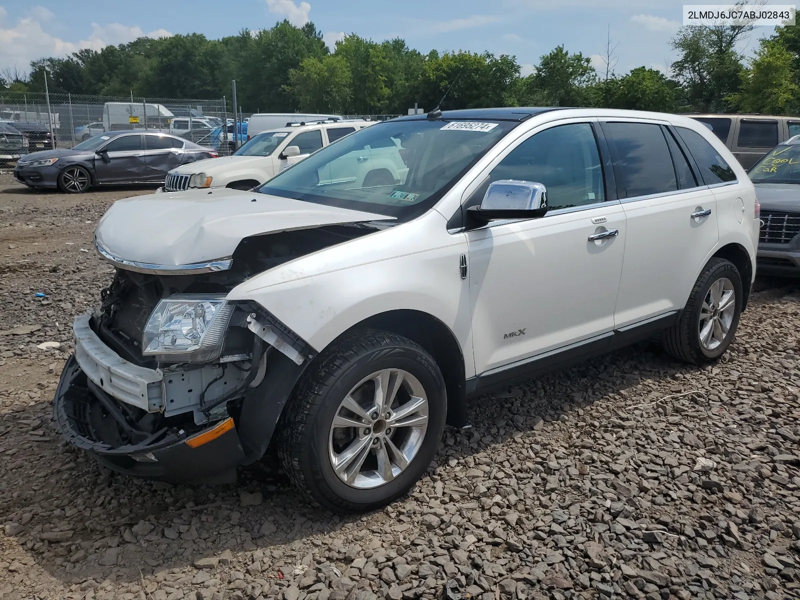 2010 Lincoln Mkx VIN: 2LMDJ6JC7ABJ02843 Lot: 61695274