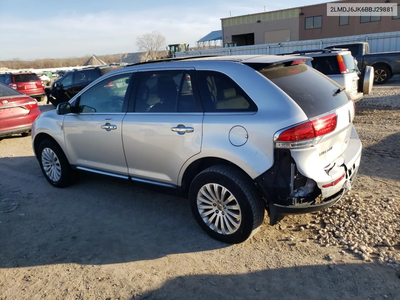 2011 Lincoln Mkx VIN: 2LMDJ6JK6BBJ29881 Lot: 42453054