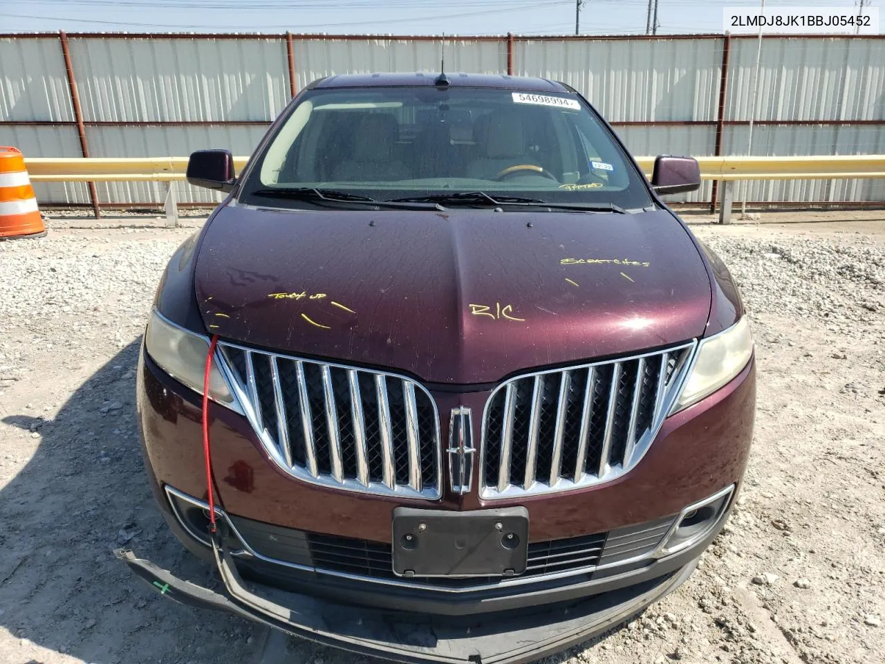 2011 Lincoln Mkx VIN: 2LMDJ8JK1BBJ05452 Lot: 54698994