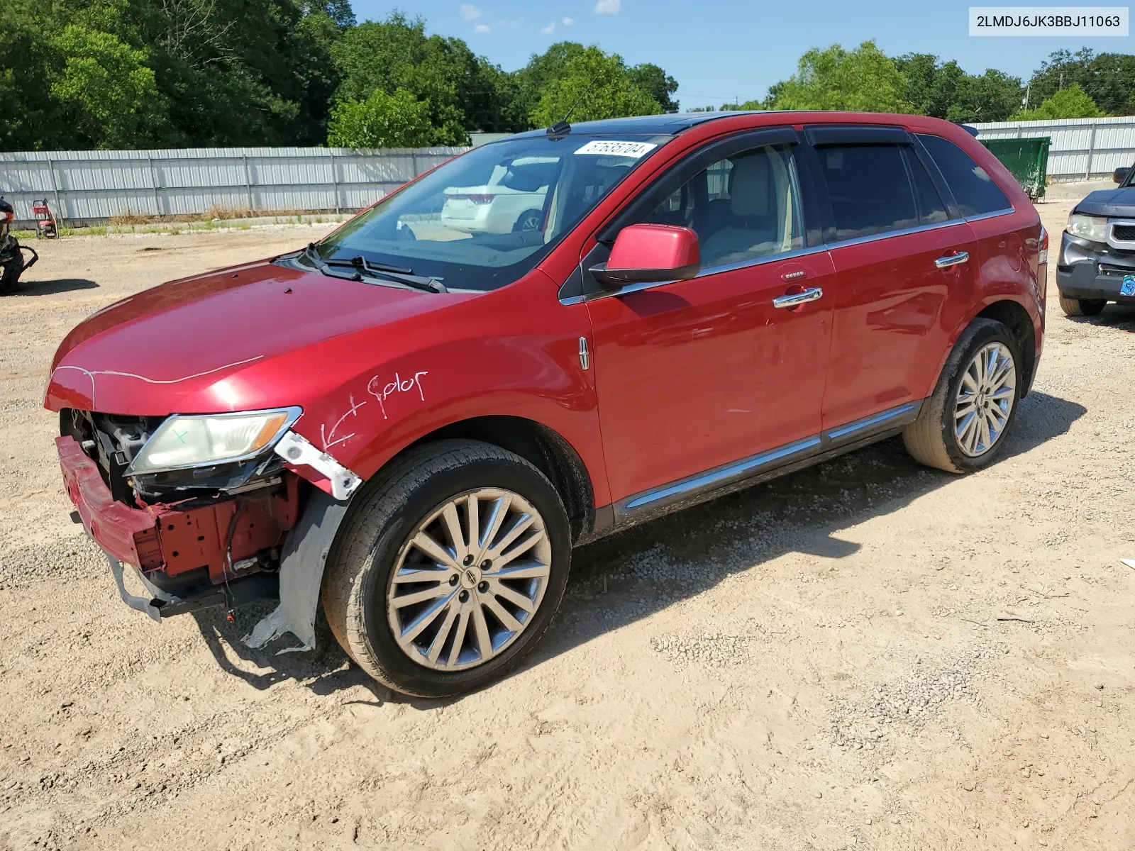 2011 Lincoln Mkx VIN: 2LMDJ6JK3BBJ11063 Lot: 57635704