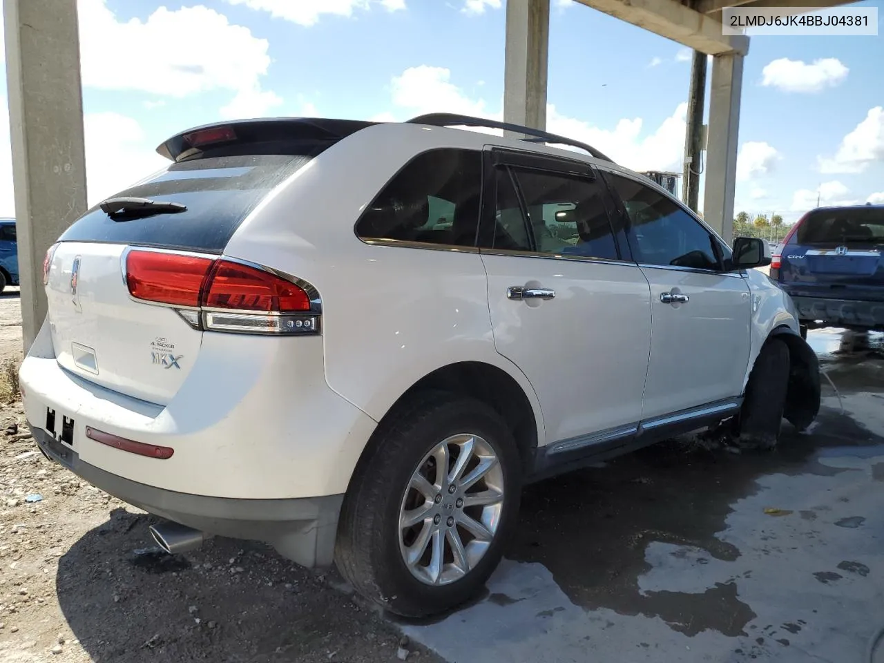 2011 Lincoln Mkx VIN: 2LMDJ6JK4BBJ04381 Lot: 58691244