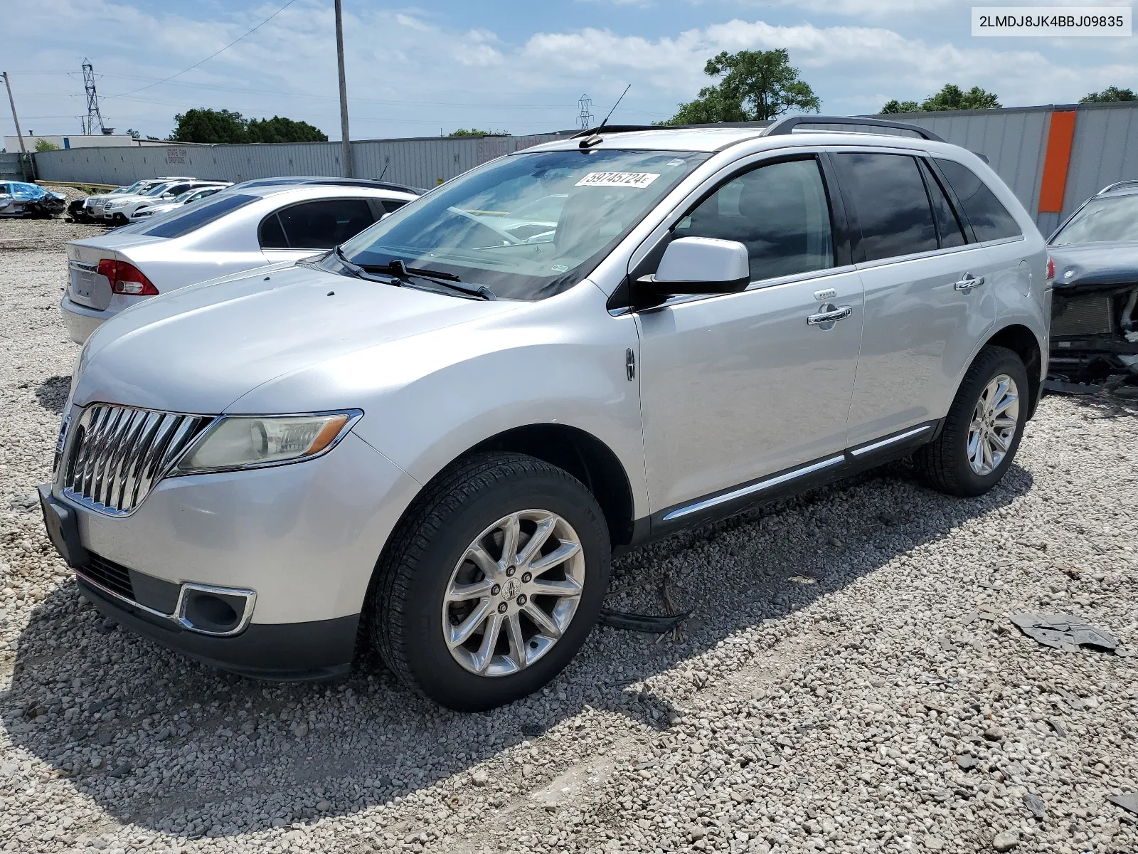 2011 Lincoln Mkx VIN: 2LMDJ8JK4BBJ09835 Lot: 59745724