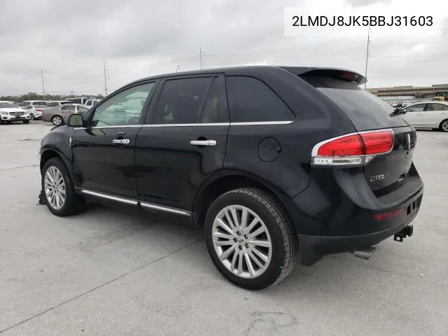 2011 Lincoln Mkx VIN: 2LMDJ8JK5BBJ31603 Lot: 59772314