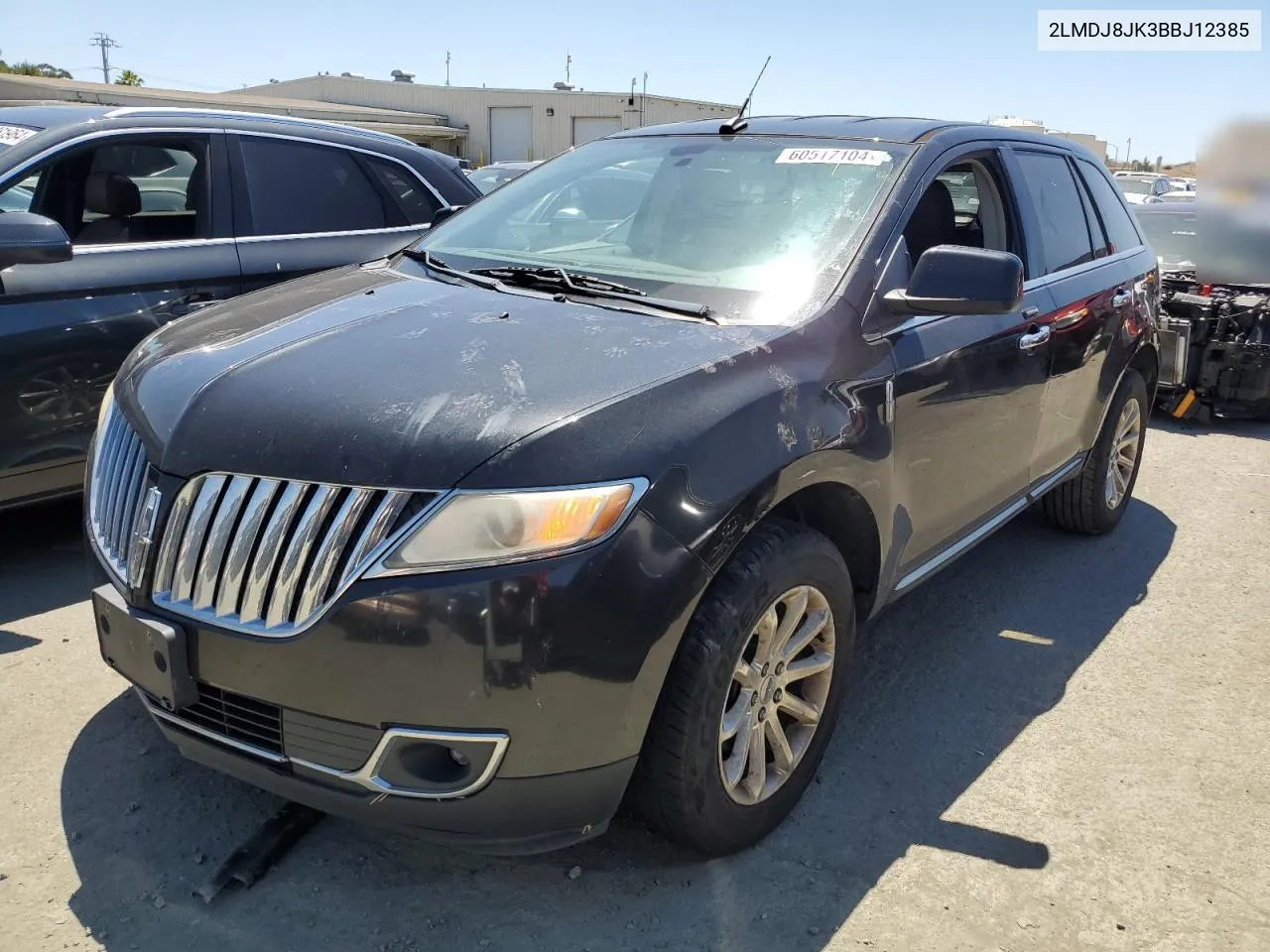 2011 Lincoln Mkx VIN: 2LMDJ8JK3BBJ12385 Lot: 60517104