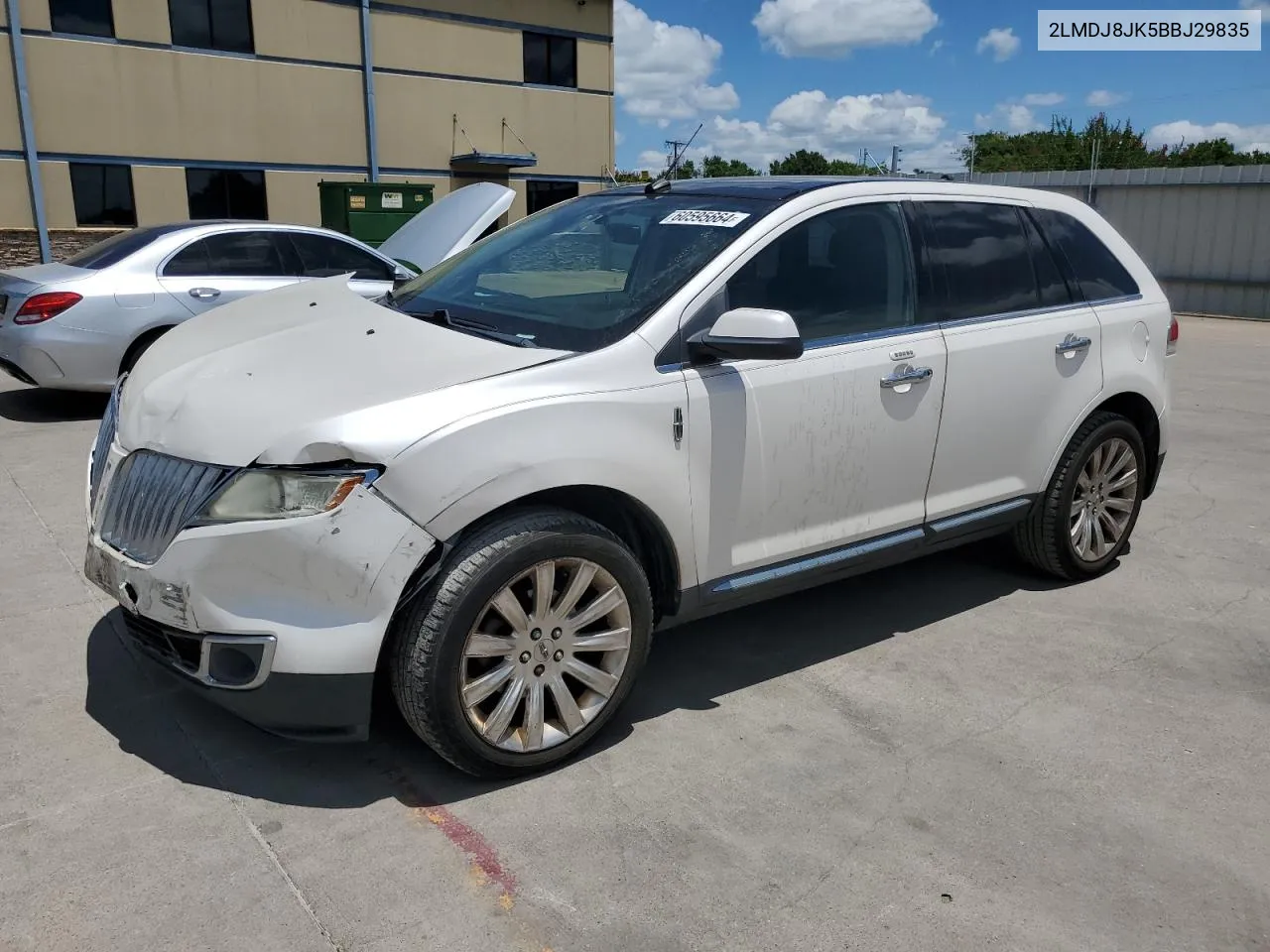 2011 Lincoln Mkx VIN: 2LMDJ8JK5BBJ29835 Lot: 60595664