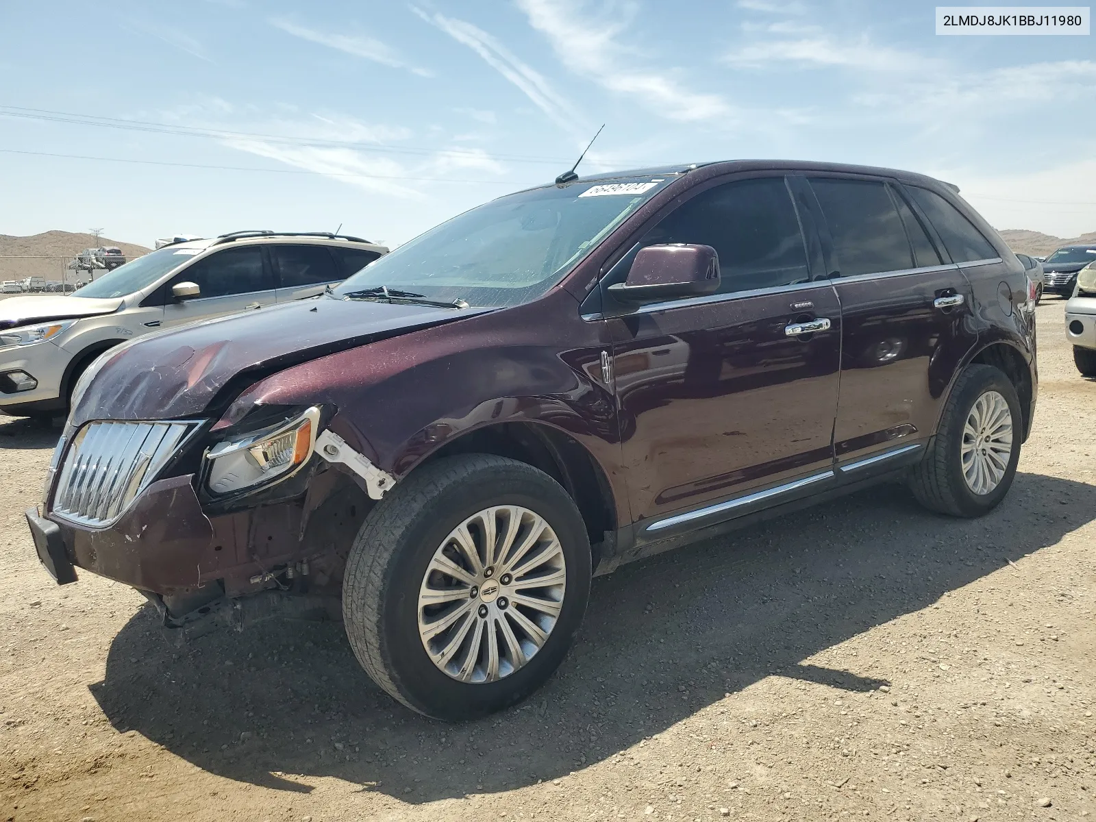 2011 Lincoln Mkx VIN: 2LMDJ8JK1BBJ11980 Lot: 66496104