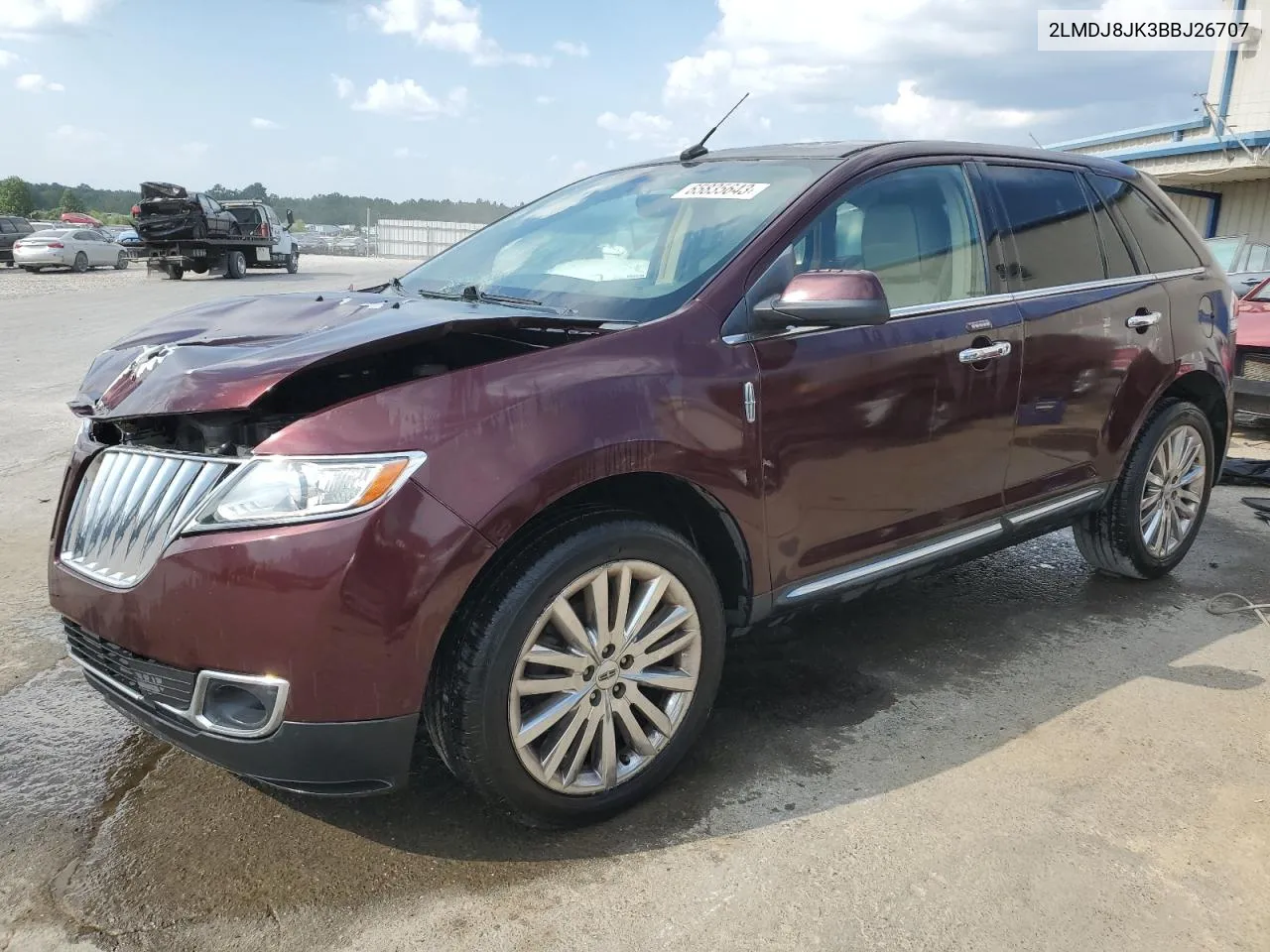 2011 Lincoln Mkx VIN: 2LMDJ8JK3BBJ26707 Lot: 69310674