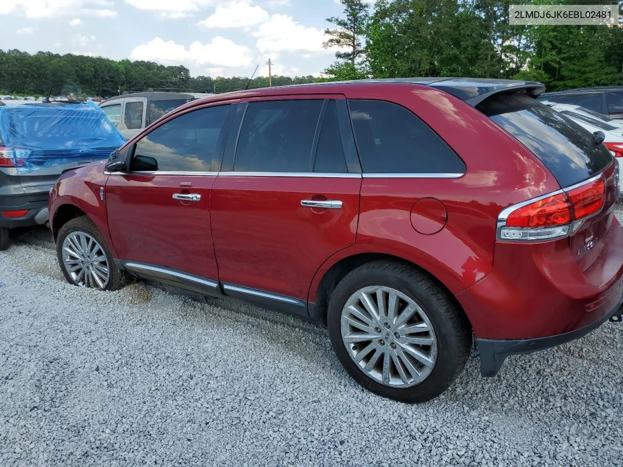 2014 Lincoln Mkx VIN: 2LMDJ6JK6EBL02481 Lot: 58150294