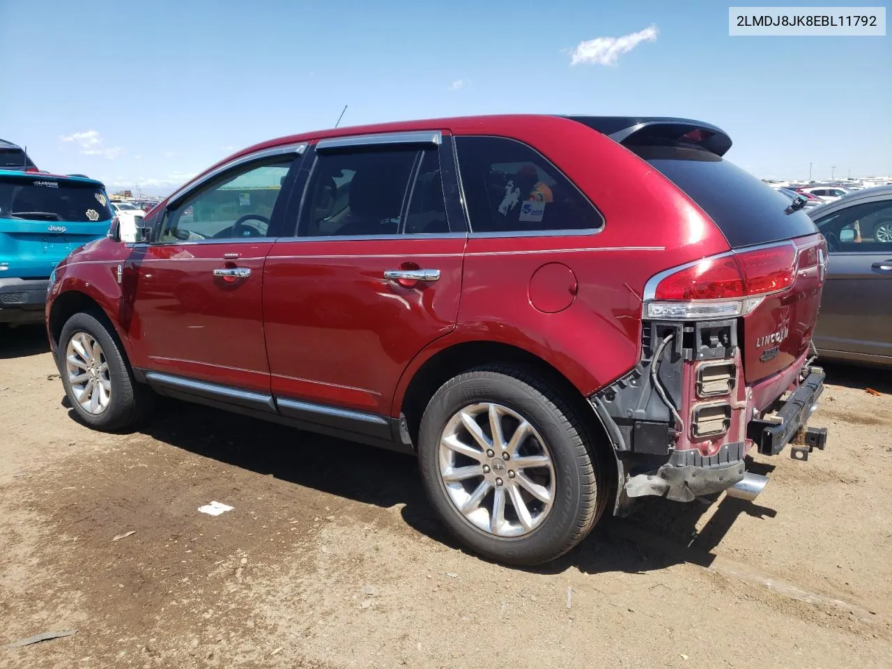 2014 Lincoln Mkx VIN: 2LMDJ8JK8EBL11792 Lot: 61650324