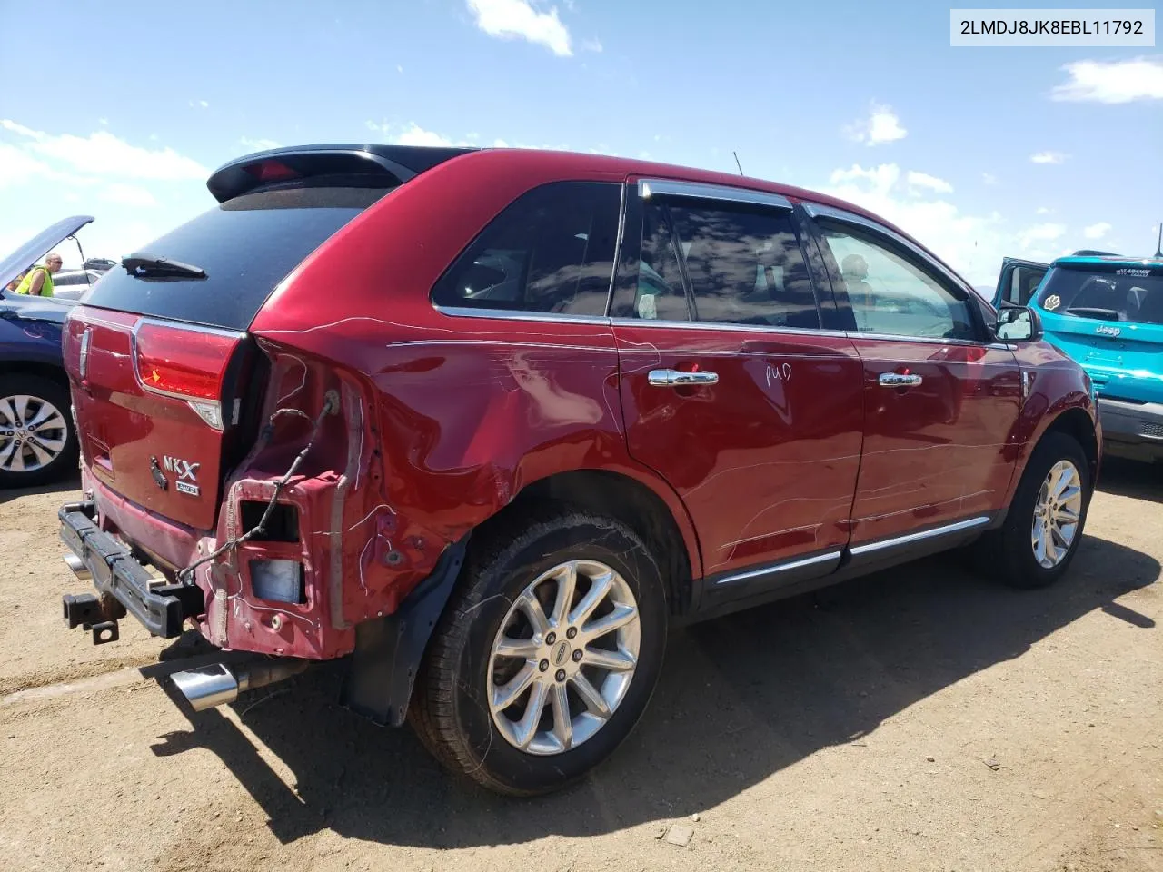 2014 Lincoln Mkx VIN: 2LMDJ8JK8EBL11792 Lot: 61650324