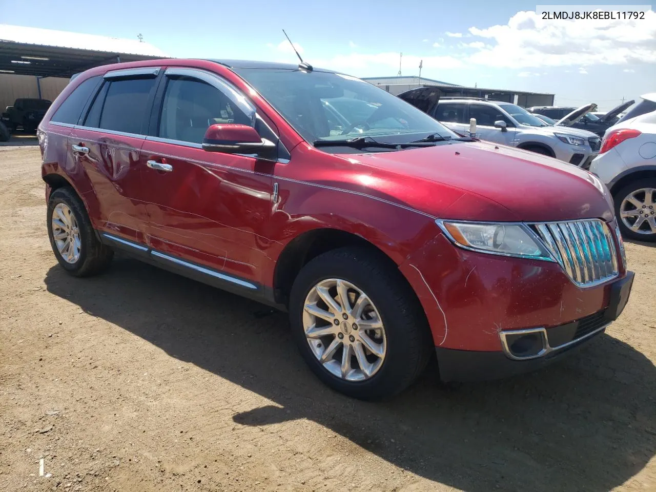 2014 Lincoln Mkx VIN: 2LMDJ8JK8EBL11792 Lot: 61650324