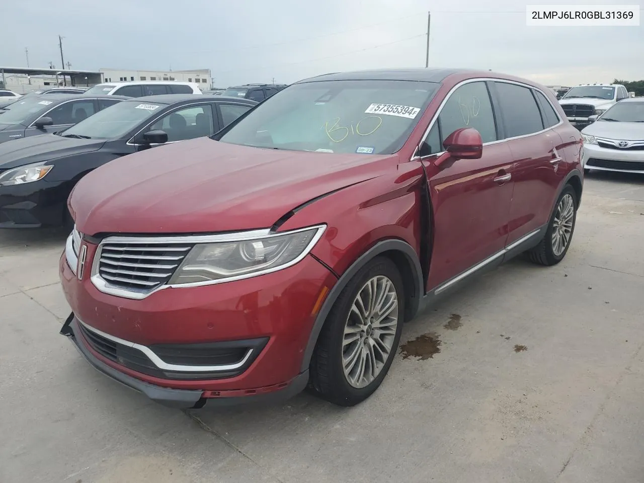 2LMPJ6LR0GBL31369 2016 Lincoln Mkx Reserve