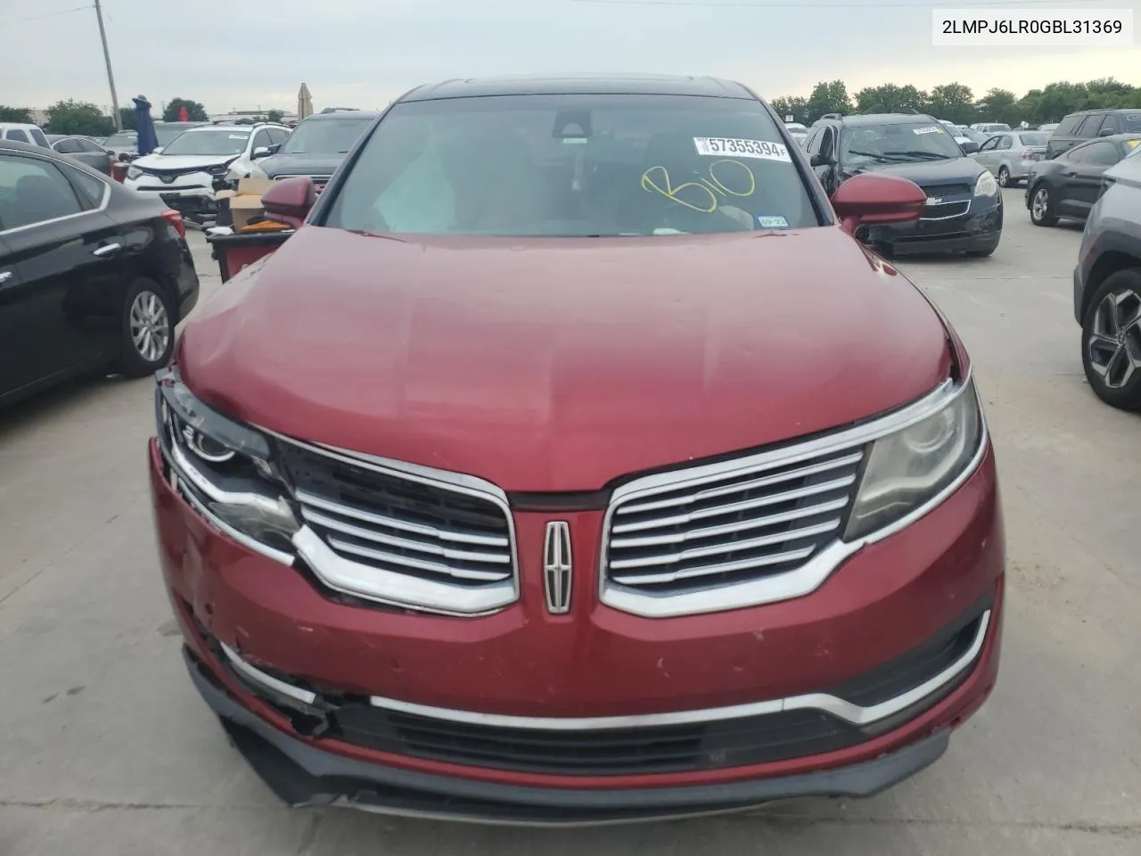 2016 Lincoln Mkx Reserve VIN: 2LMPJ6LR0GBL31369 Lot: 57355394