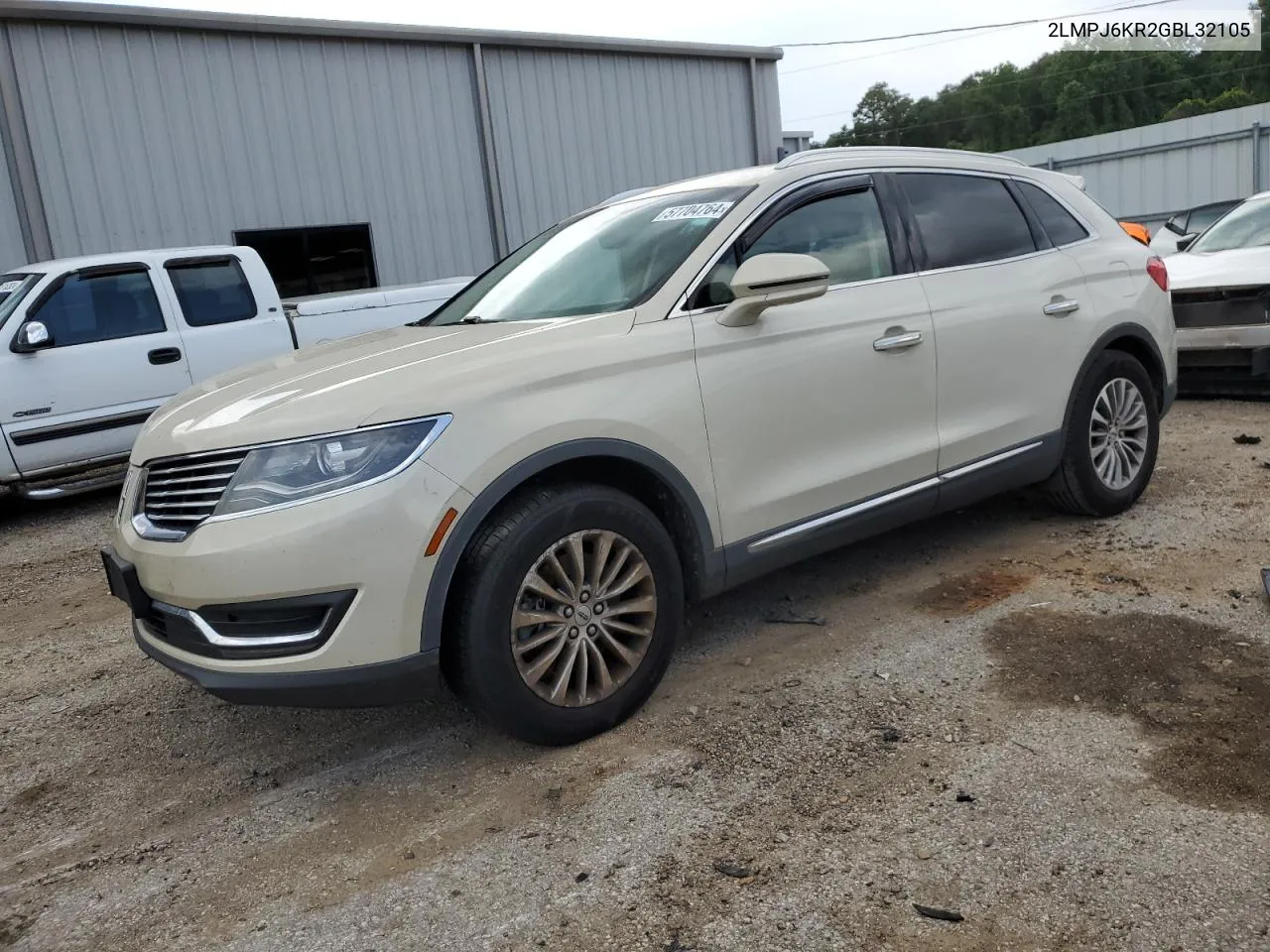 2016 Lincoln Mkx Select VIN: 2LMPJ6KR2GBL32105 Lot: 57704764