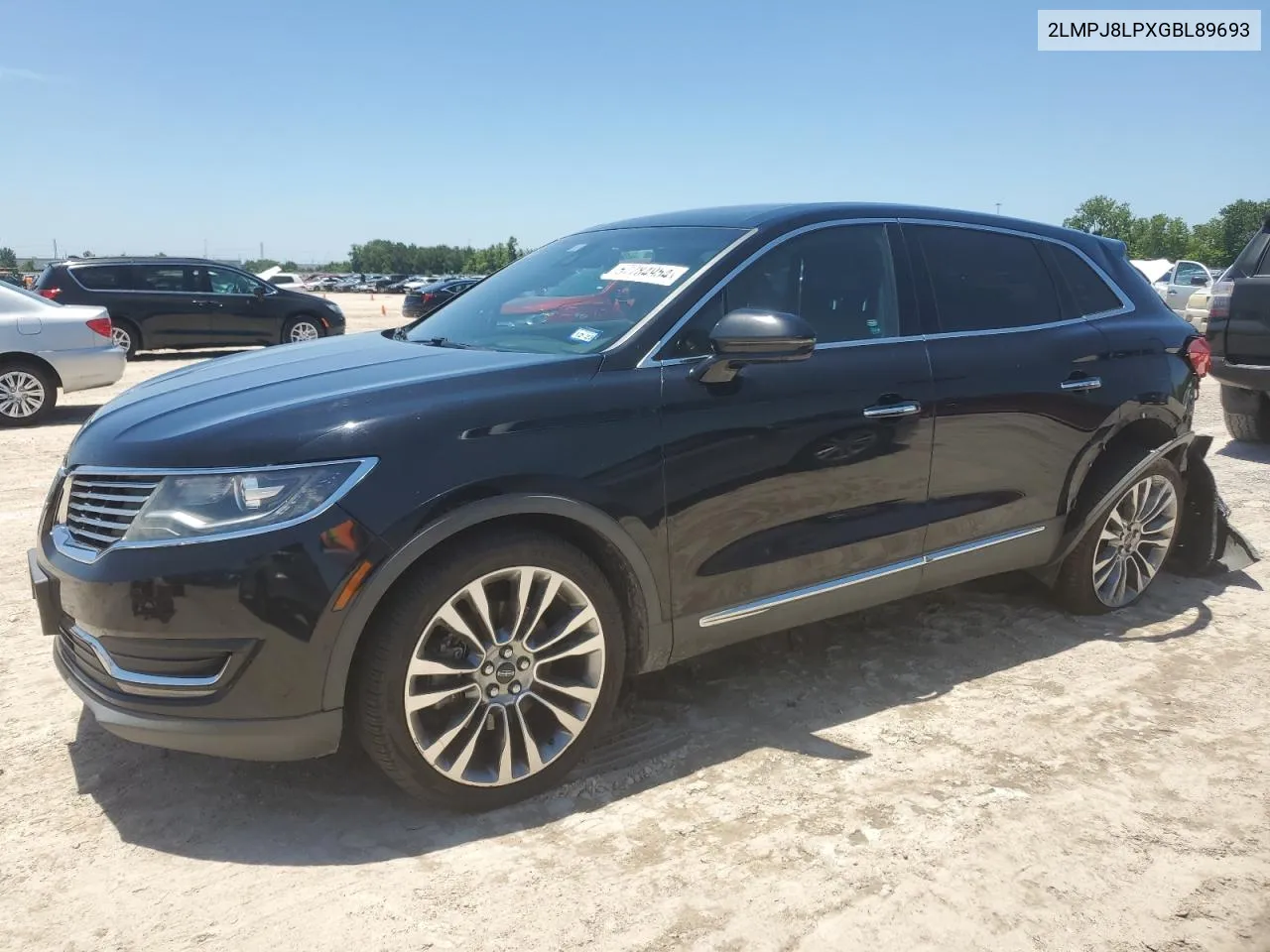 2016 Lincoln Mkx Reserve VIN: 2LMPJ8LPXGBL89693 Lot: 57784954