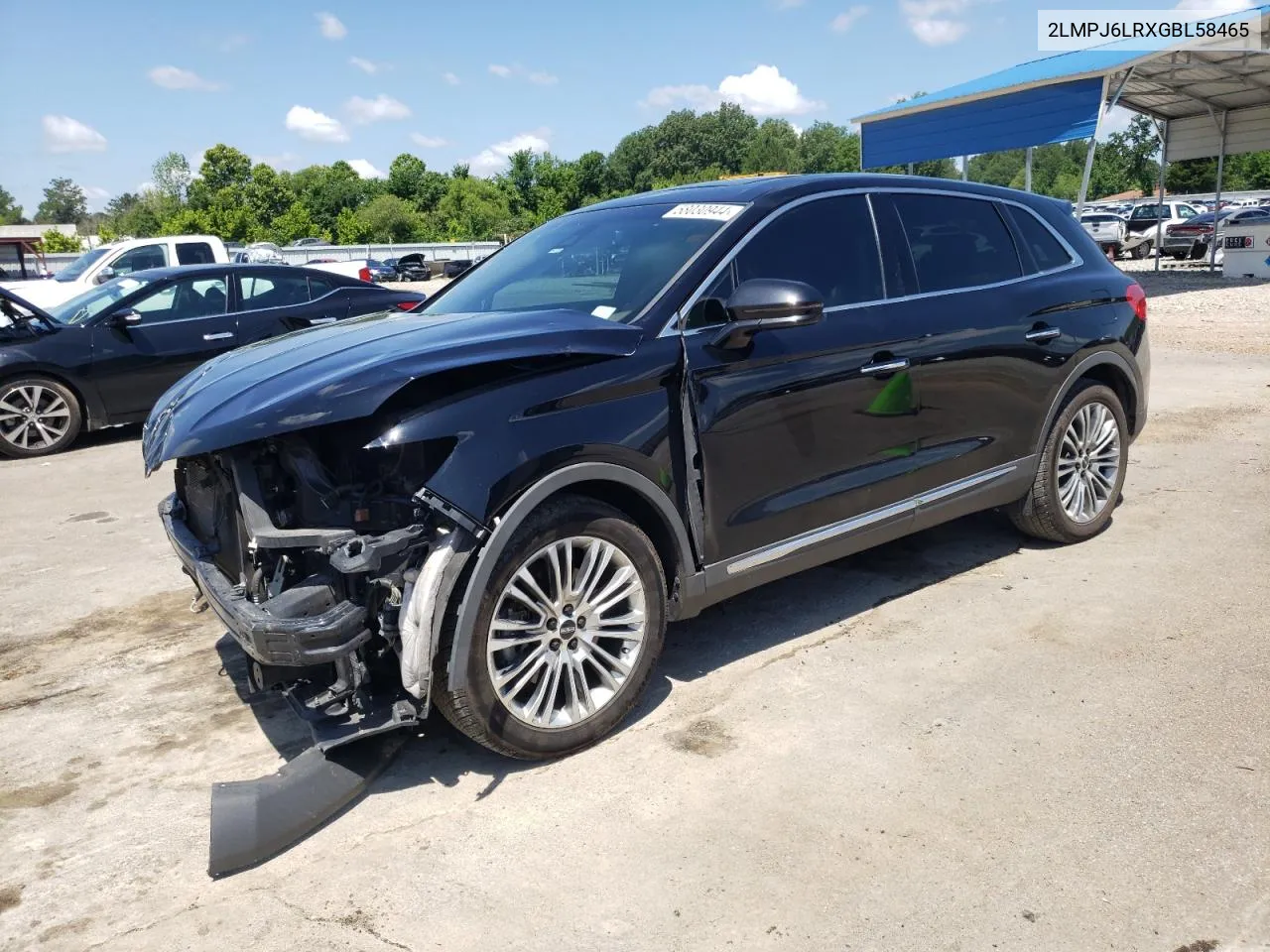 2016 Lincoln Mkx Reserve VIN: 2LMPJ6LRXGBL58465 Lot: 58030944