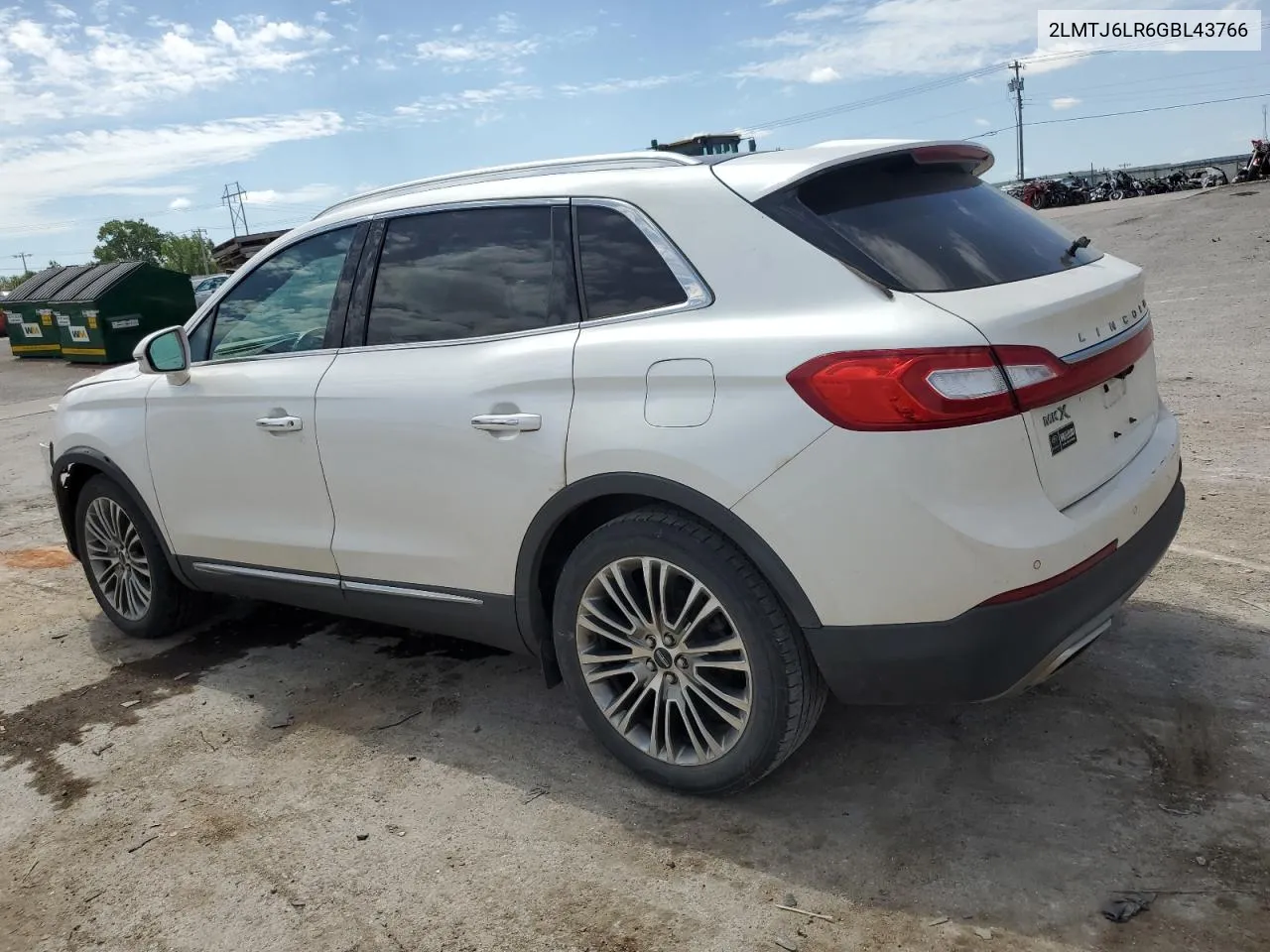 2016 Lincoln Mkx Reserve VIN: 2LMTJ6LR6GBL43766 Lot: 58282404