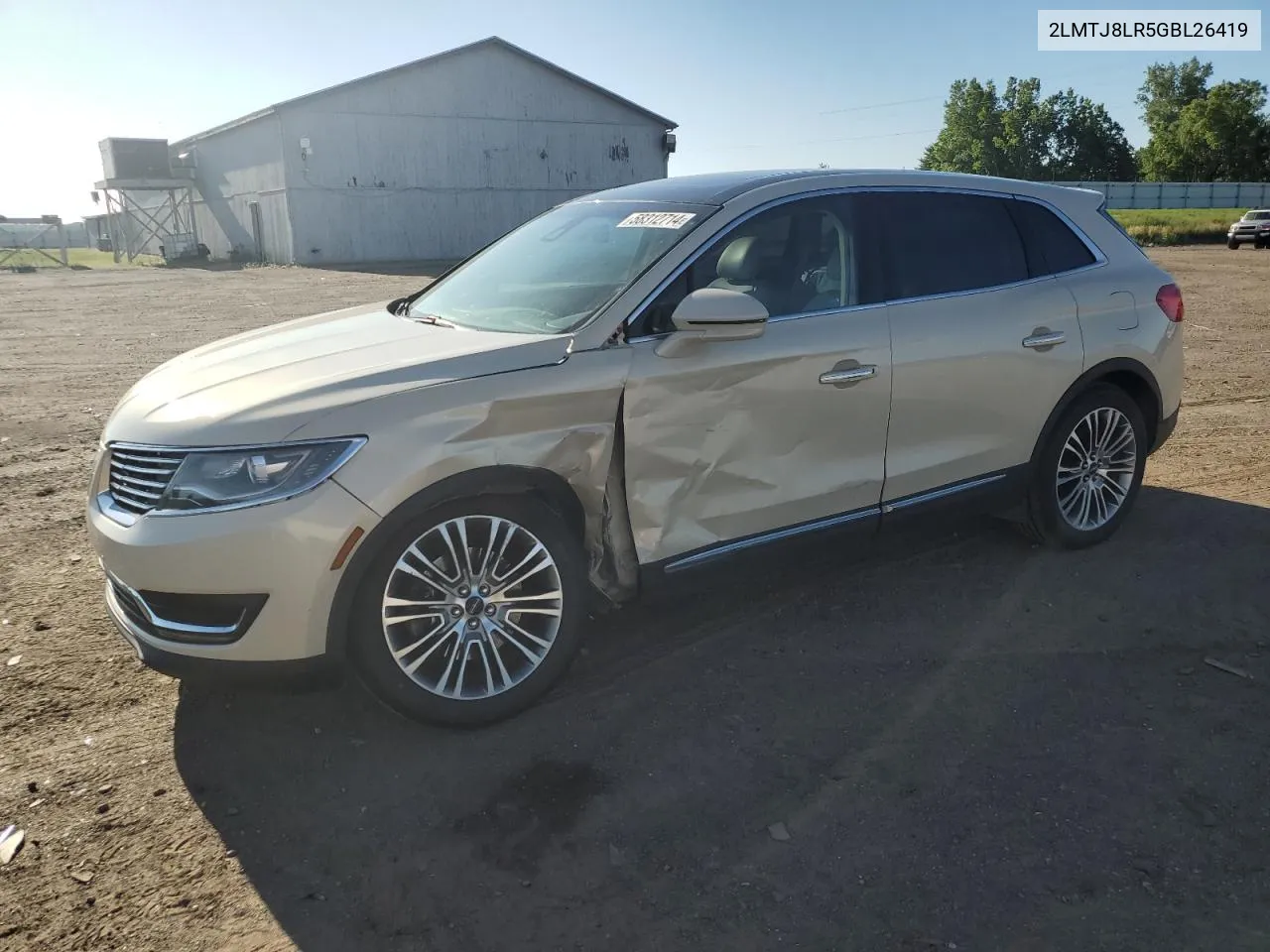 2016 Lincoln Mkx Reserve VIN: 2LMTJ8LR5GBL26419 Lot: 58312714