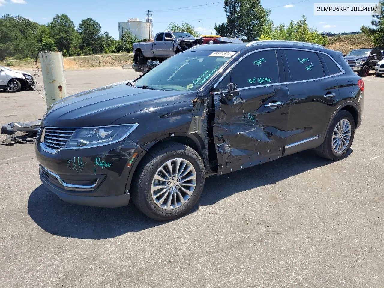 2LMPJ6KR1JBL34807 2018 Lincoln Mkx Select