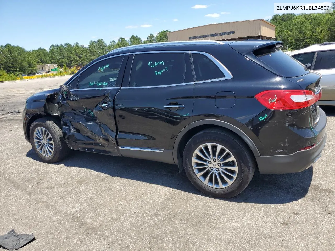 2018 Lincoln Mkx Select VIN: 2LMPJ6KR1JBL34807 Lot: 55821574