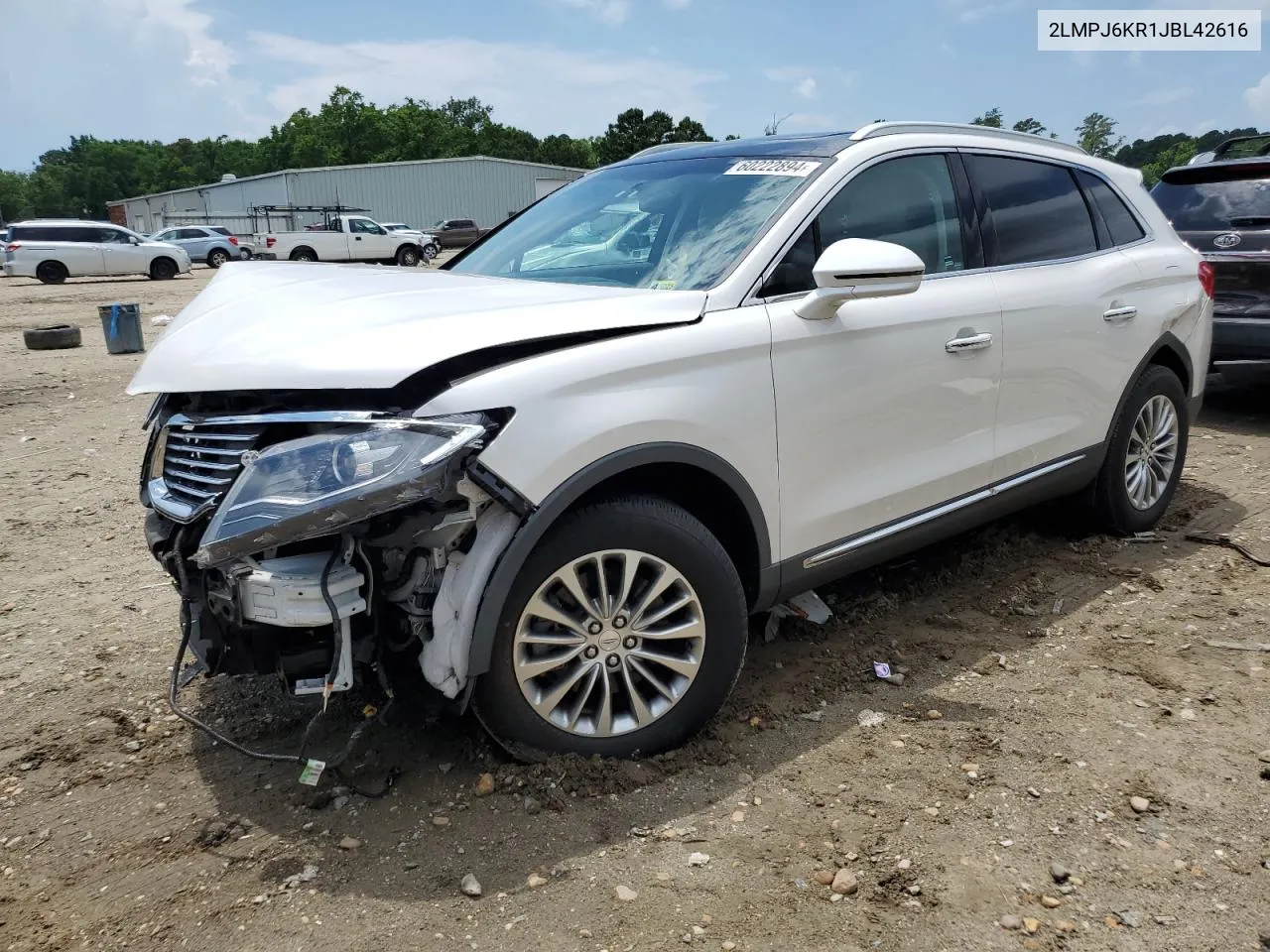 2018 Lincoln Mkx Select VIN: 2LMPJ6KR1JBL42616 Lot: 60222894