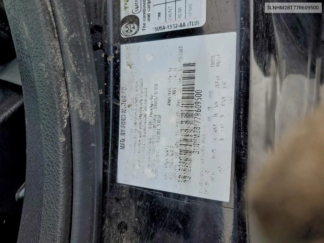 3LNHM28T77R609500 2007 Lincoln Mkz