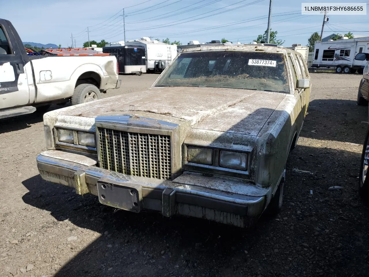 1987 Lincoln Town Car VIN: 1LNBM81F3HY686655 Lot: 53877374