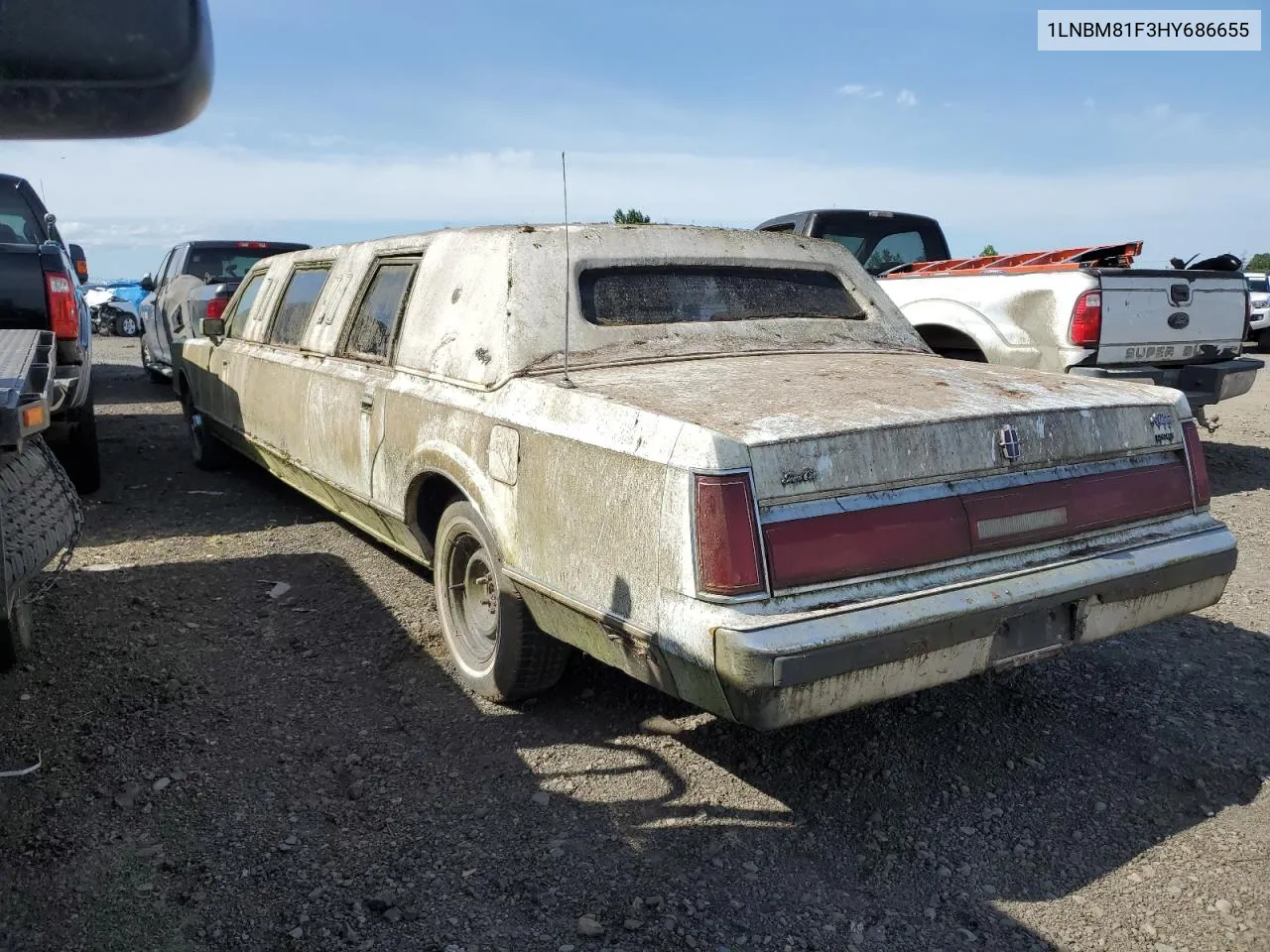 1987 Lincoln Town Car VIN: 1LNBM81F3HY686655 Lot: 53877374