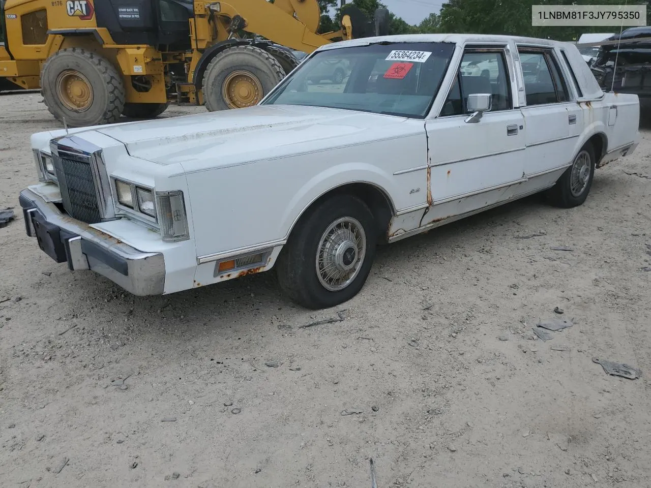 1988 Lincoln Town Car VIN: 1LNBM81F3JY795350 Lot: 55364234