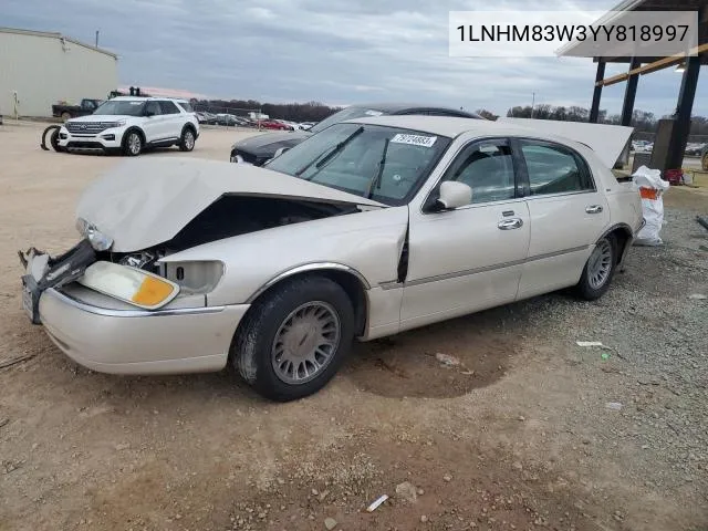 2000 Lincoln Town Car Cartier VIN: 1LNHM83W3YY818997 Lot: 46655734