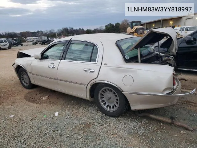 2000 Lincoln Town Car Cartier VIN: 1LNHM83W3YY818997 Lot: 46655734