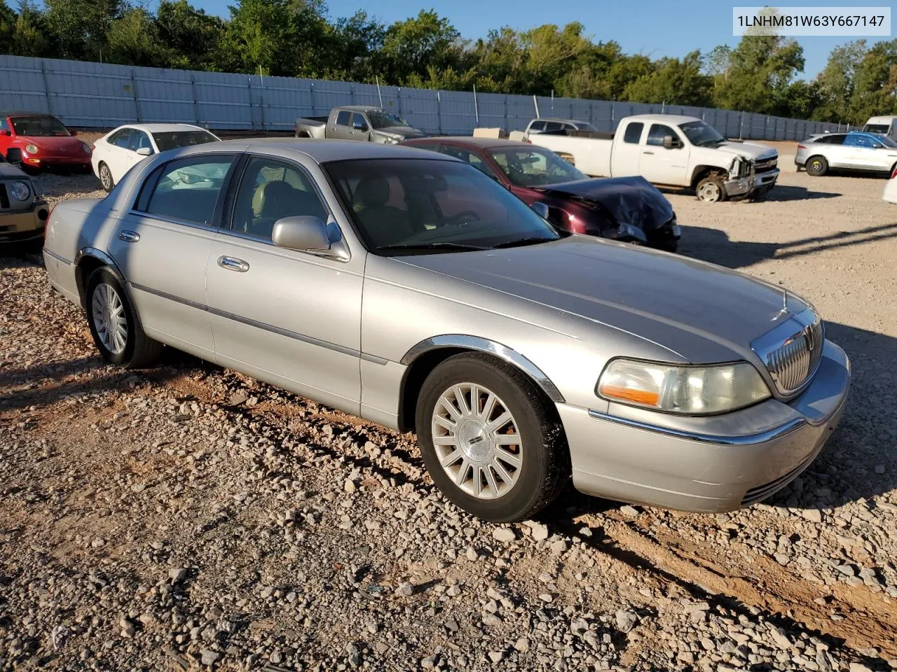 2003 Lincoln Town Car Executive VIN: 1LNHM81W63Y667147 Lot: 70922254