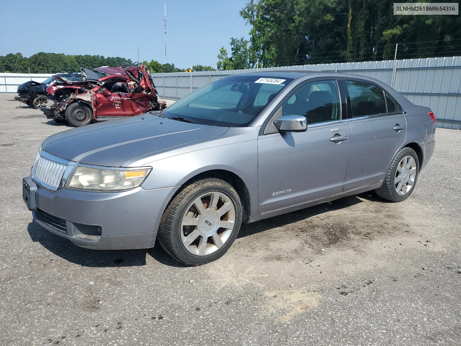 2006 Lincoln Zephyr VIN: 3LNHM26186R654316 Lot: 67145284