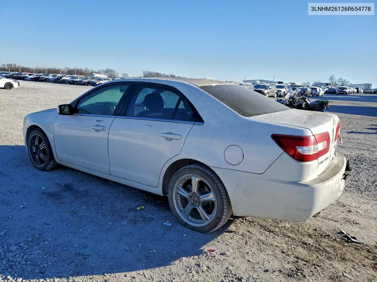 2006 Linc Mkz VIN: 3LNHM26126R654778 Lot: 99626515