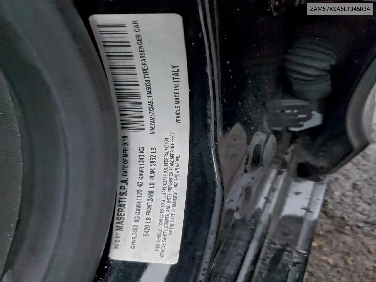 ZAM57XSA5L1345034 2020 Maserati Ghibli