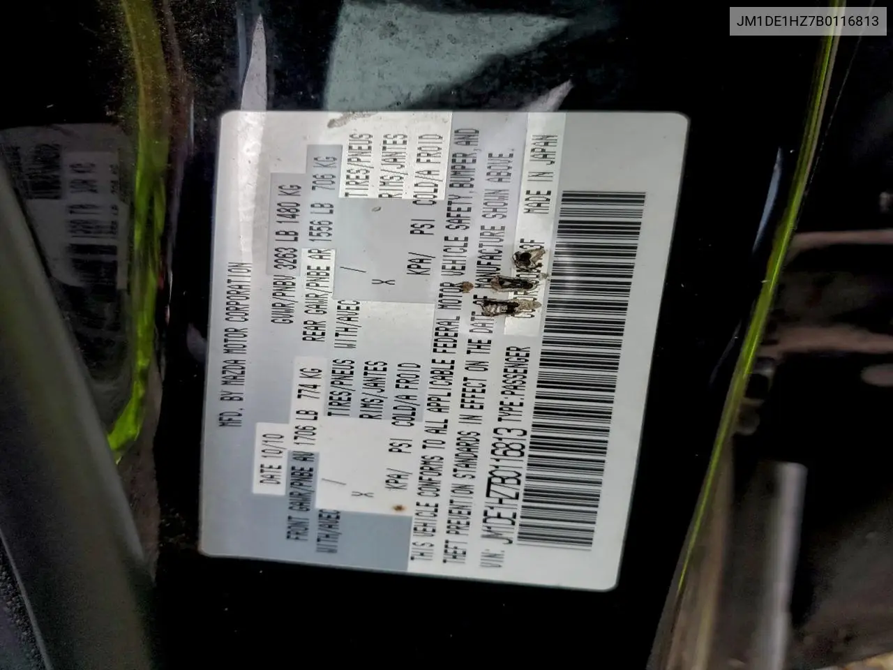 JM1DE1HZ7B0116813 2011 Mazda Mazda2