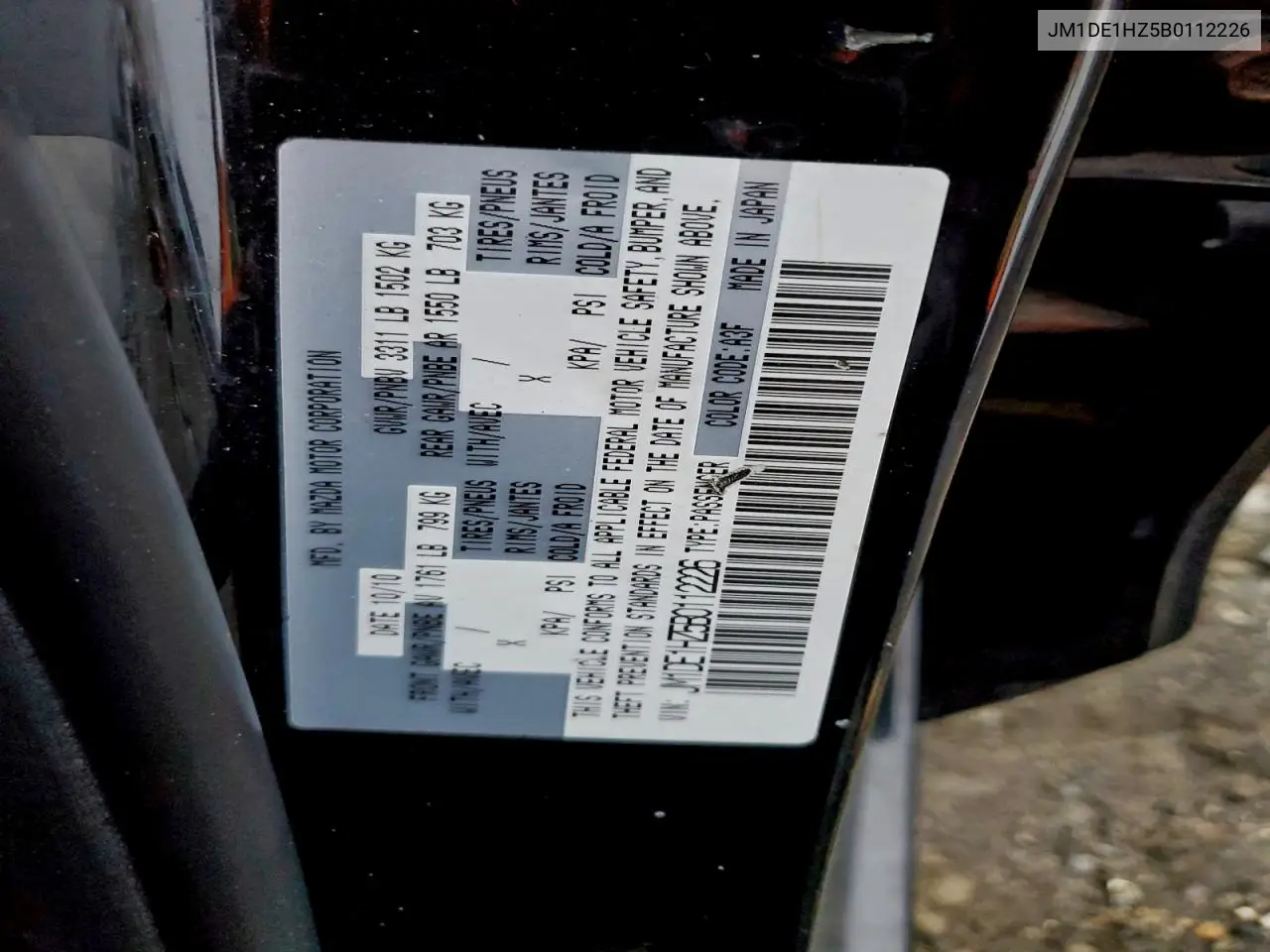 JM1DE1HZ5B0112226 2011 Mazda Mazda2