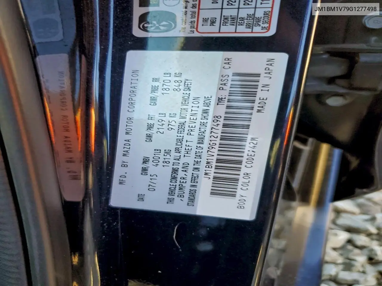 JM1BM1V79G1277498 2016 Mazda 3 Touring