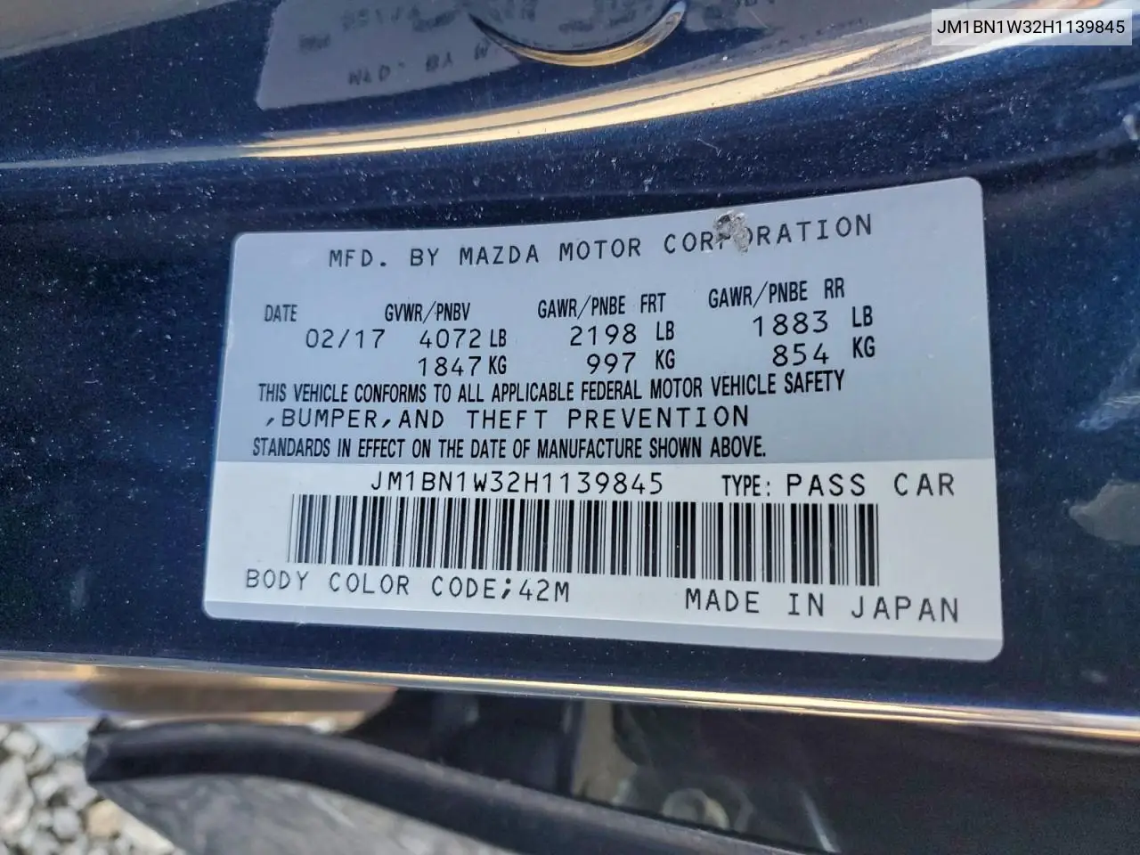 JM1BN1W32H1139845 2017 Mazda 3 Grand Touring
