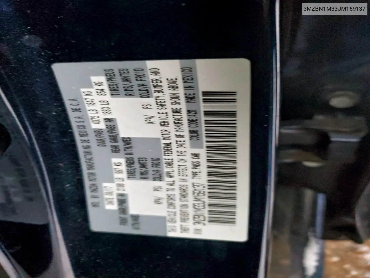 3MZBN1M33JM169137 2018 Mazda 3 Grand Touring