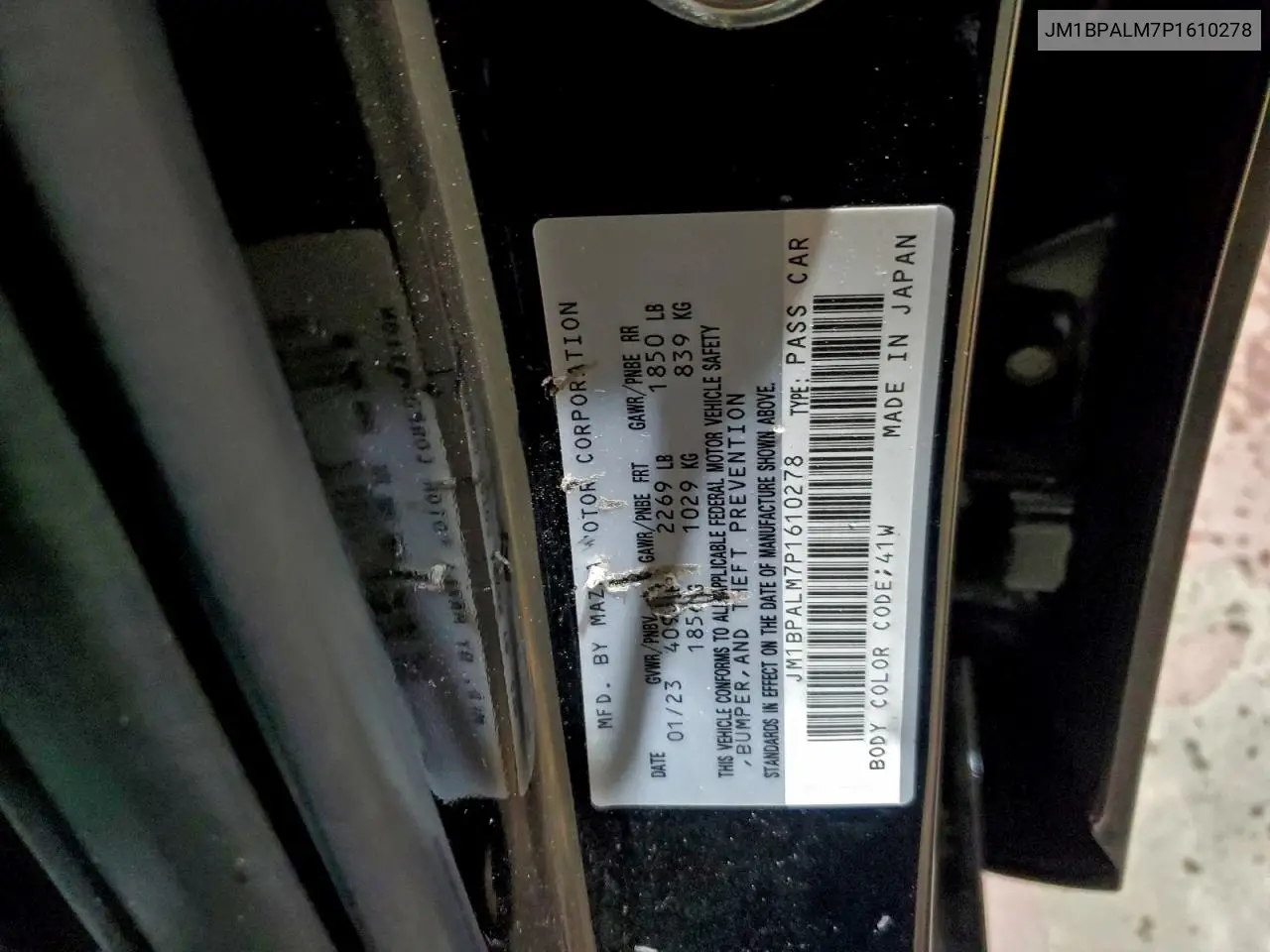 JM1BPALM7P1610278 2023 Mazda 3 Preferred