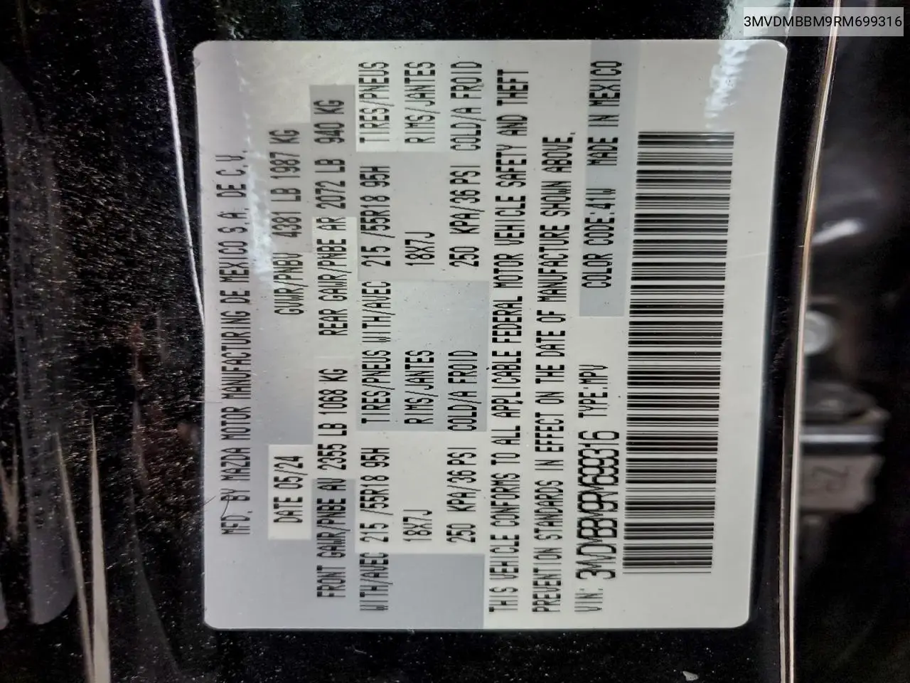 3MVDMBBM9RM699316 2024 Mazda Cx-30 Select