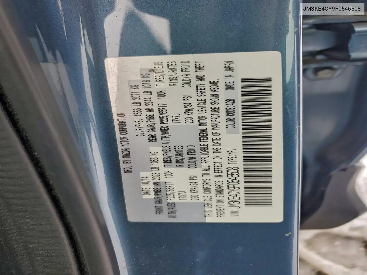 JM3KE4CY9F0546508 2015 Mazda Cx-5 Touring