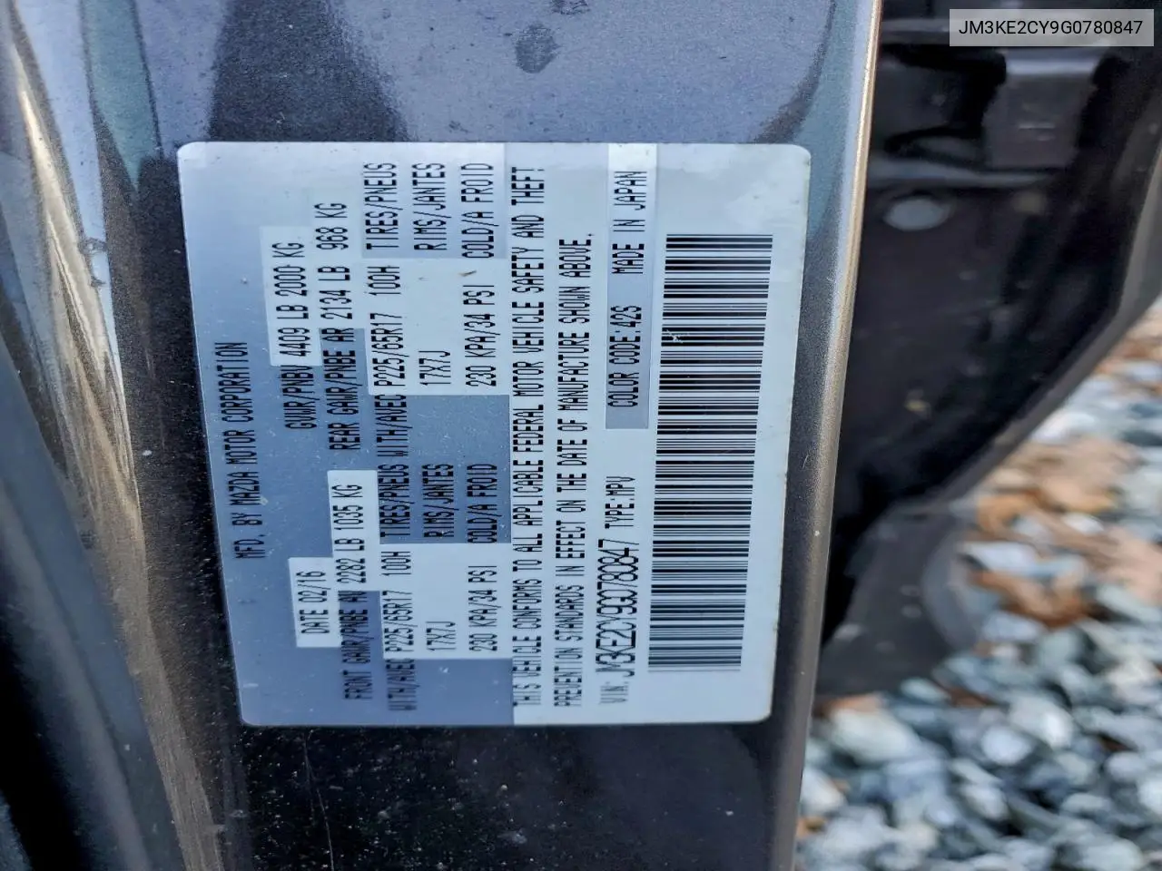 JM3KE2CY9G0780847 2016 Mazda Cx-5 Touring