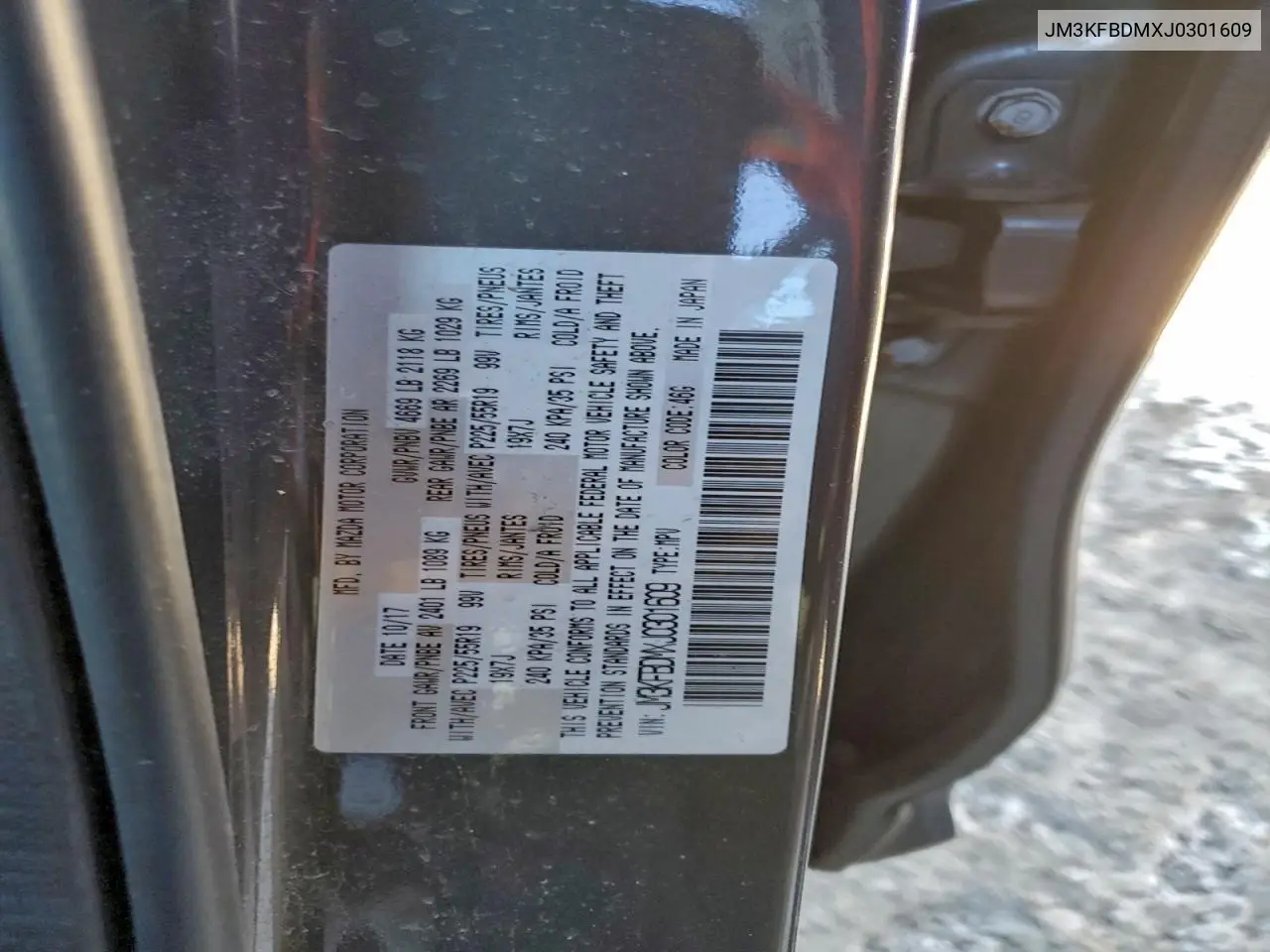 JM3KFBDMXJ0301609 2018 Mazda Cx-5 Grand Touring