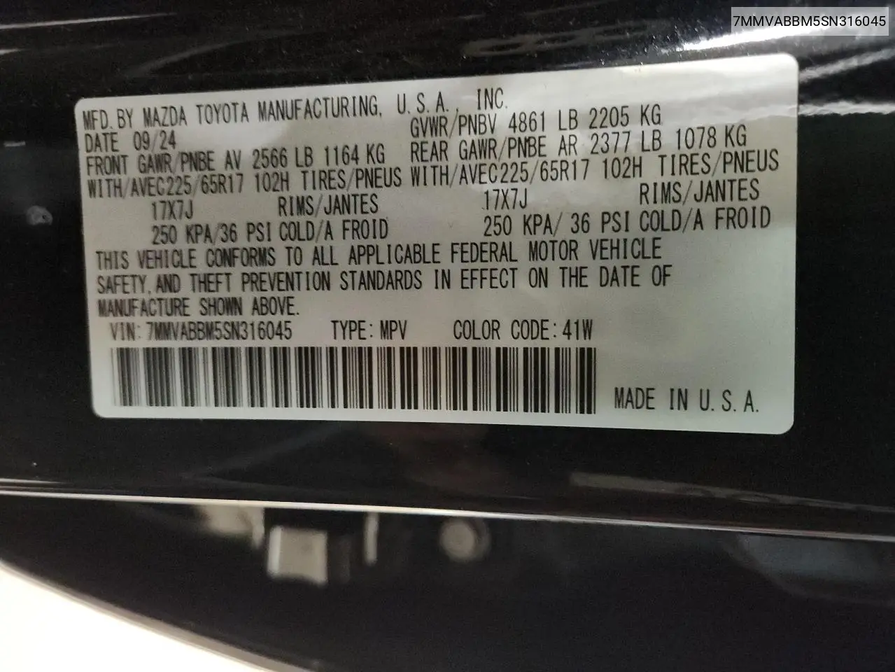 7MMVABBM5SN316045 2025 Mazda Cx-50 Preferred