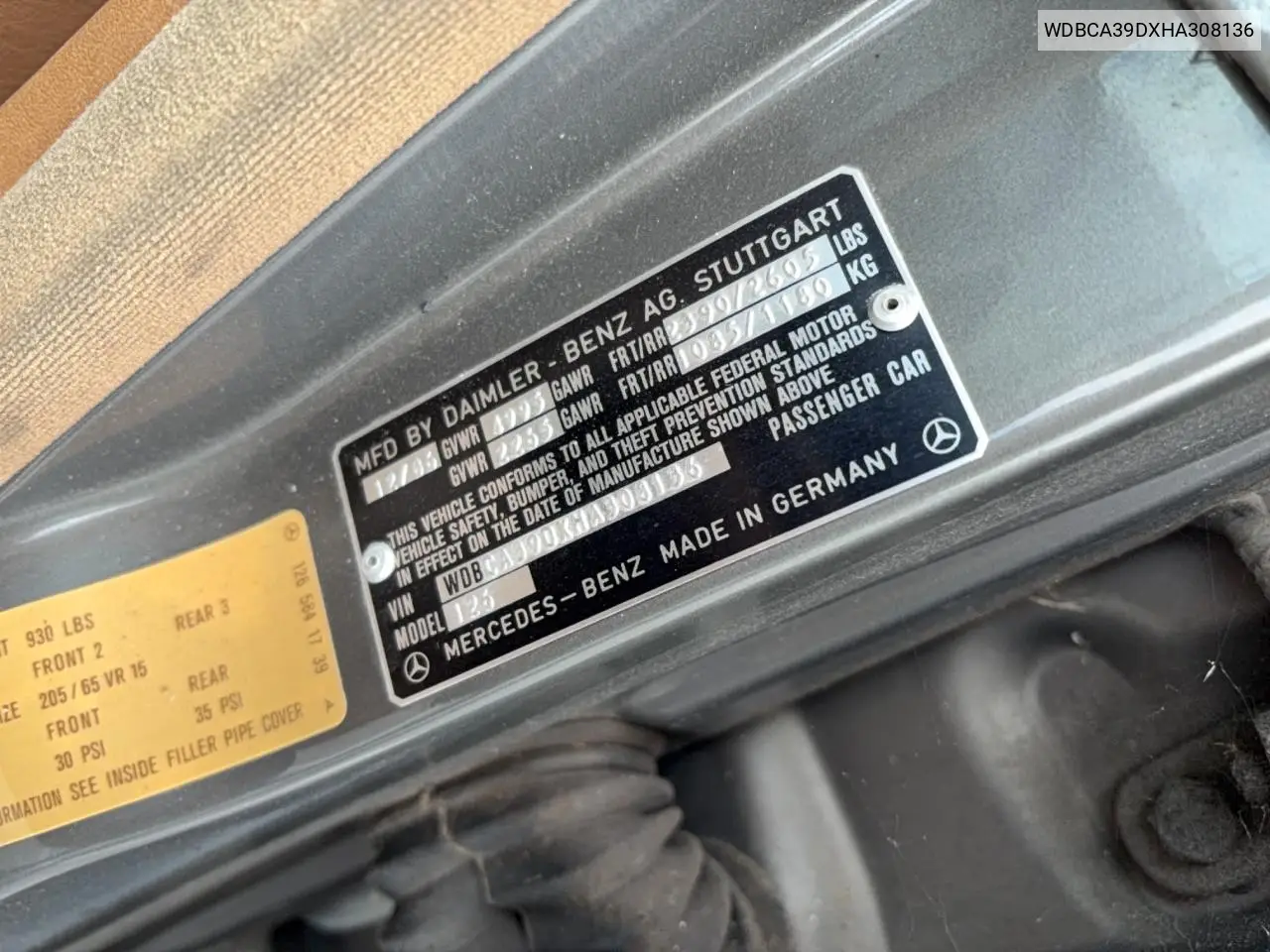 WDBCA39DXHA308136 1987 Mercedes-Benz 560 Sel